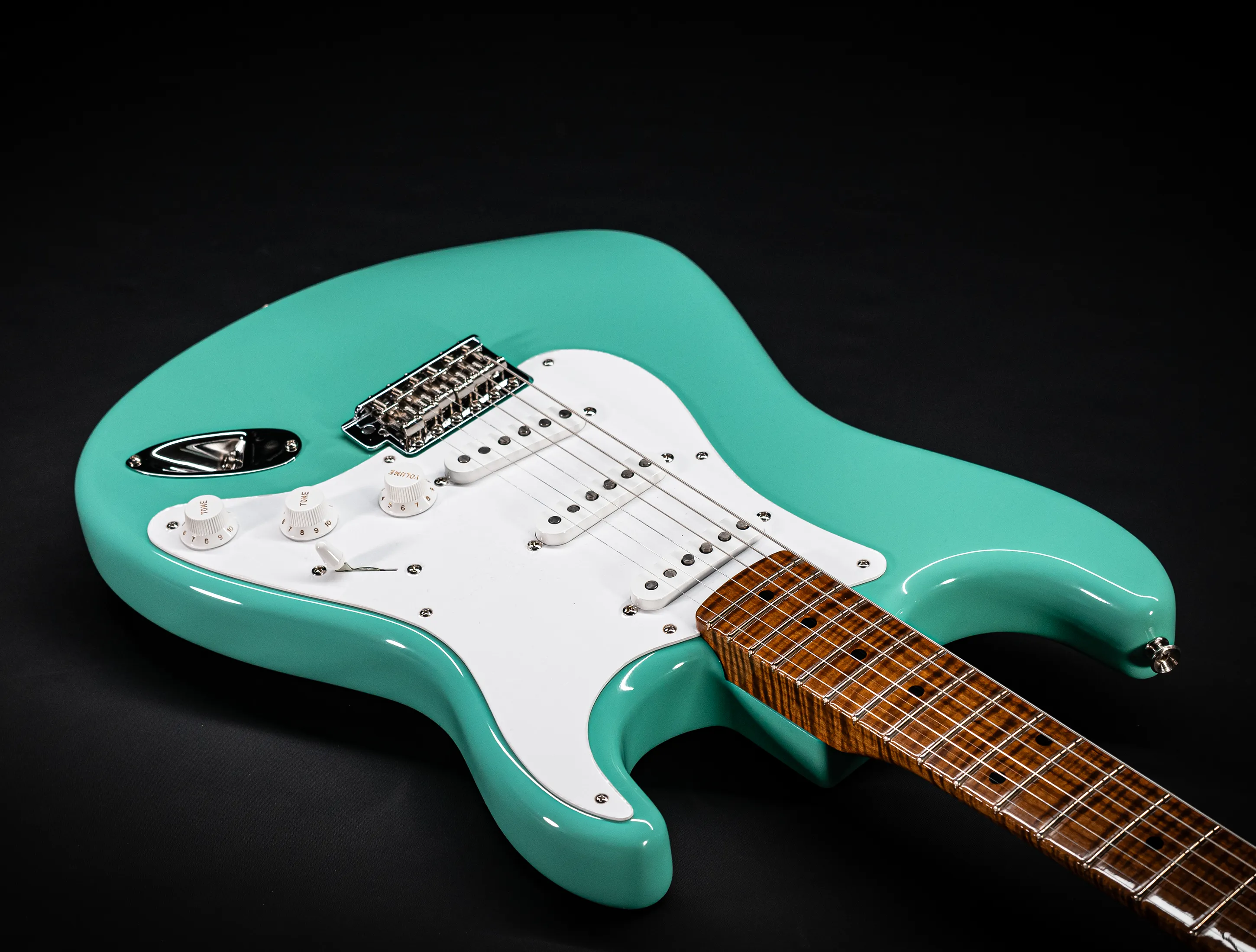 Fender 50`s Limited Stratocaster NOS Mastergrade roasted Flame AAAA Neck - Sea Foam Green