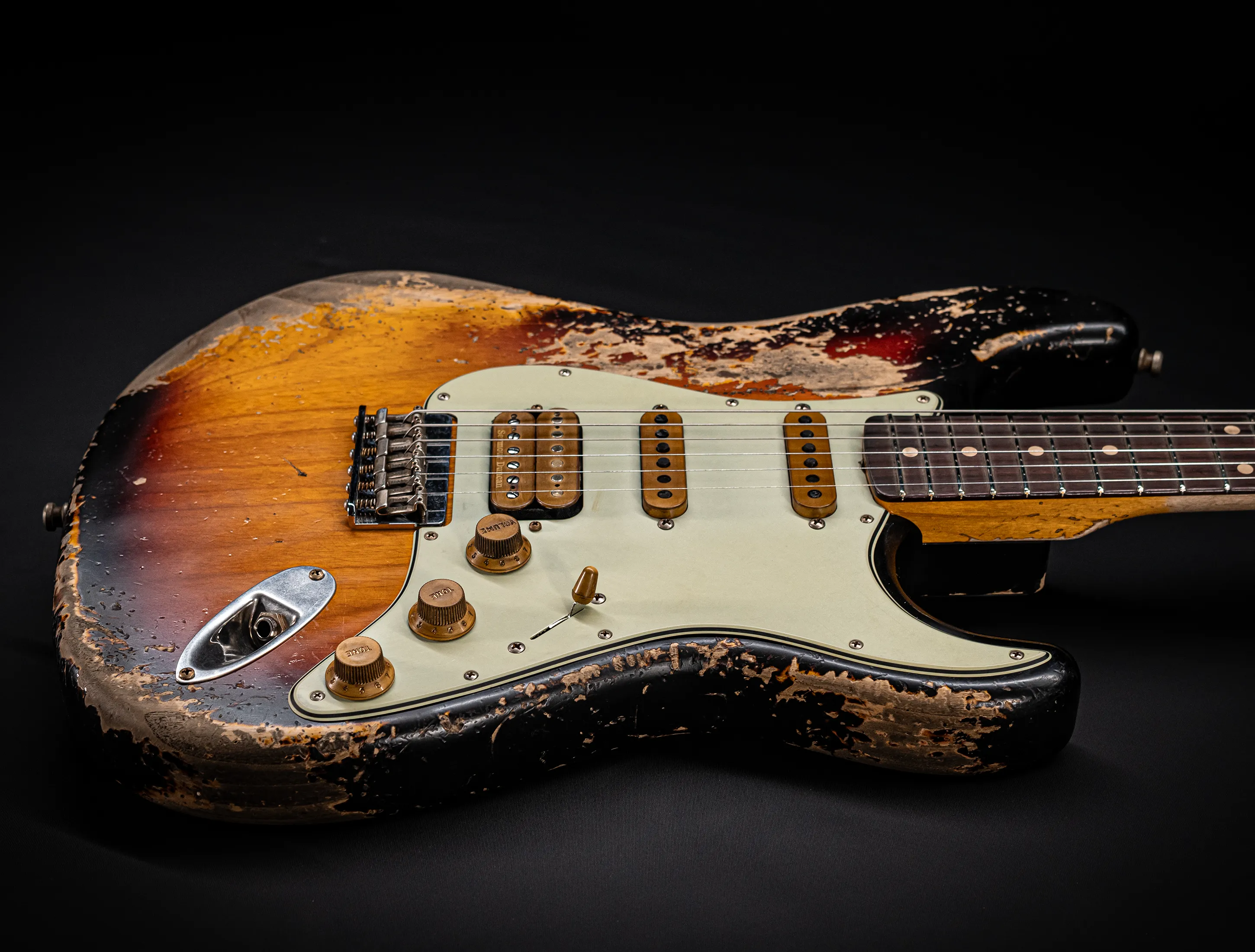 Fender MBD II 1962 Humbucker Hardtail Stratocaster MIDAS Super Heavy Relic - ASH Body Sunburst