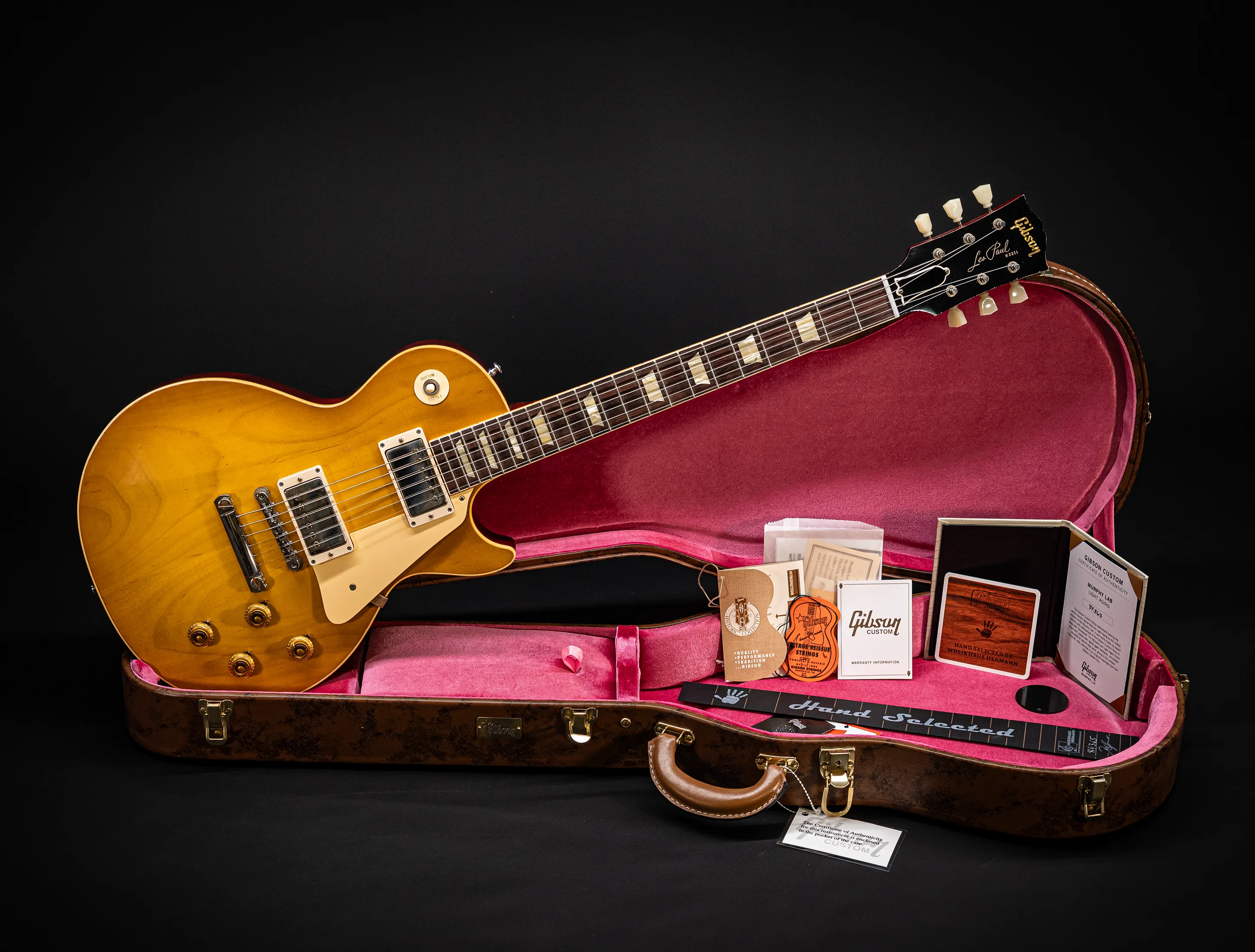 a171375 Gibson Les Paul 1958 Standard Reissue Murphy Lab Lemon Burst Light Aged Musikhaus-Hermann