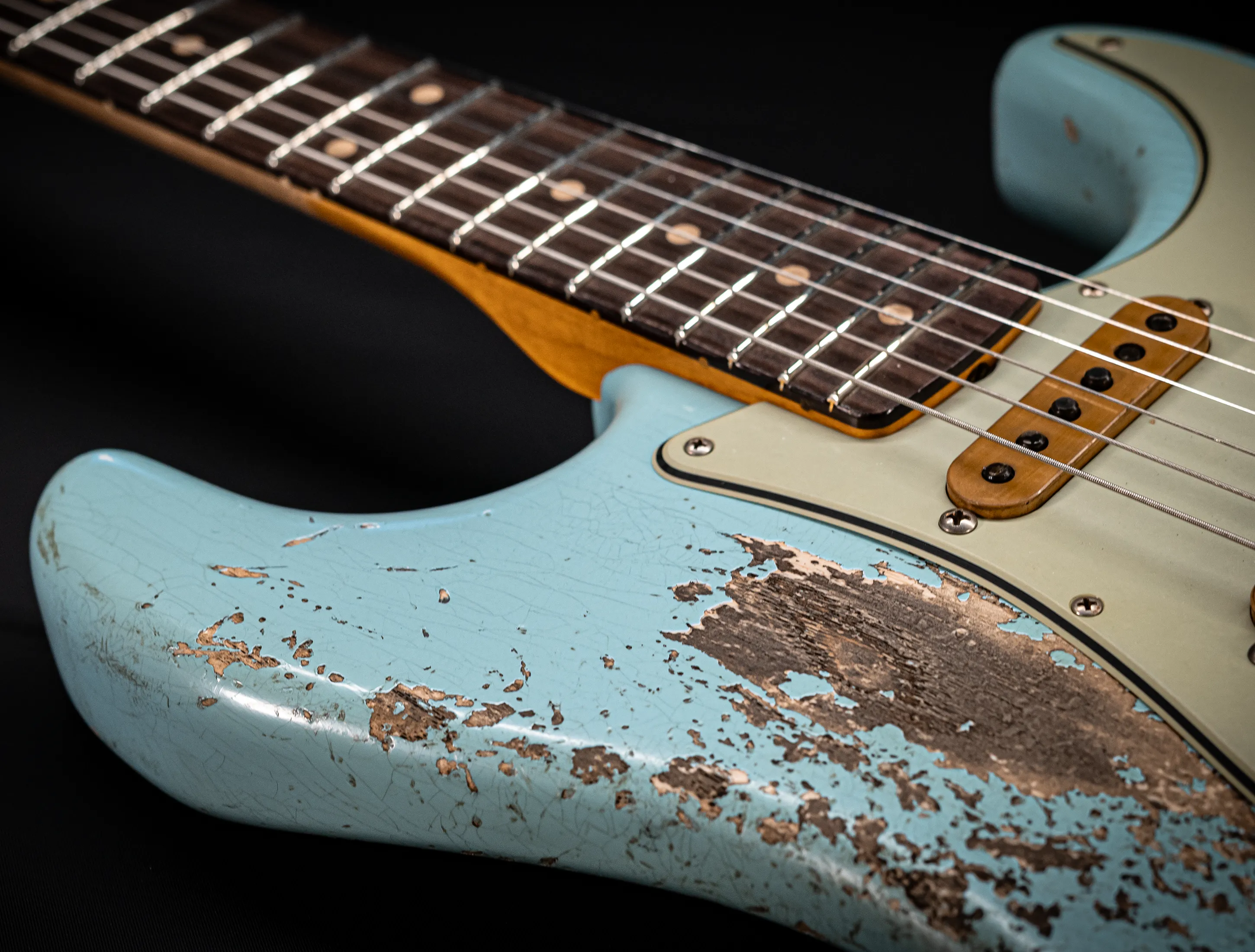 Fender MBD II 1962 Humbucker Stratocaster MIDAS Super Heavy Relic - ASH Body Daphne Blue