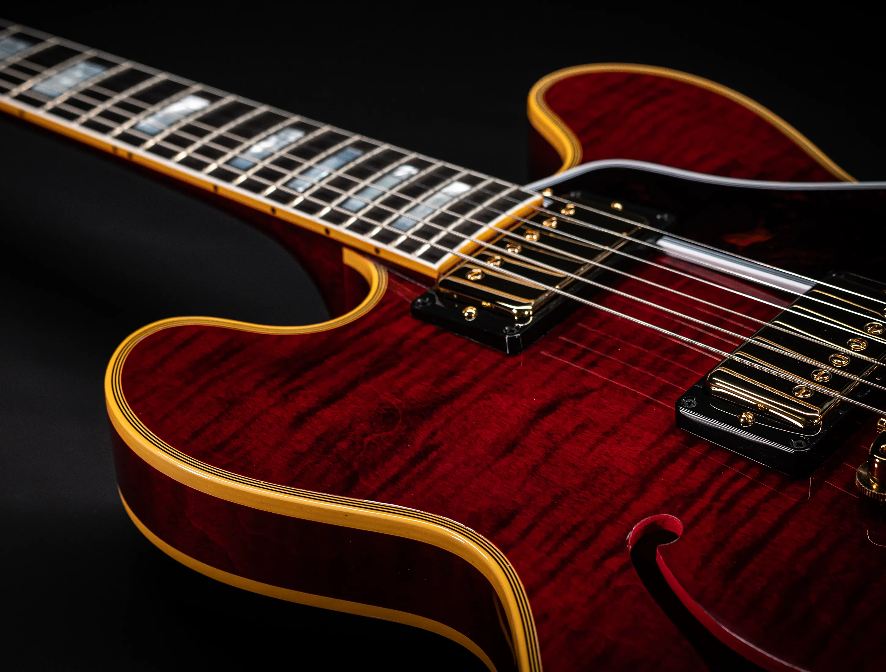 Gibson ES-355 1959 Custom Shop Gloss Figured Maple - Dark Viking Red
