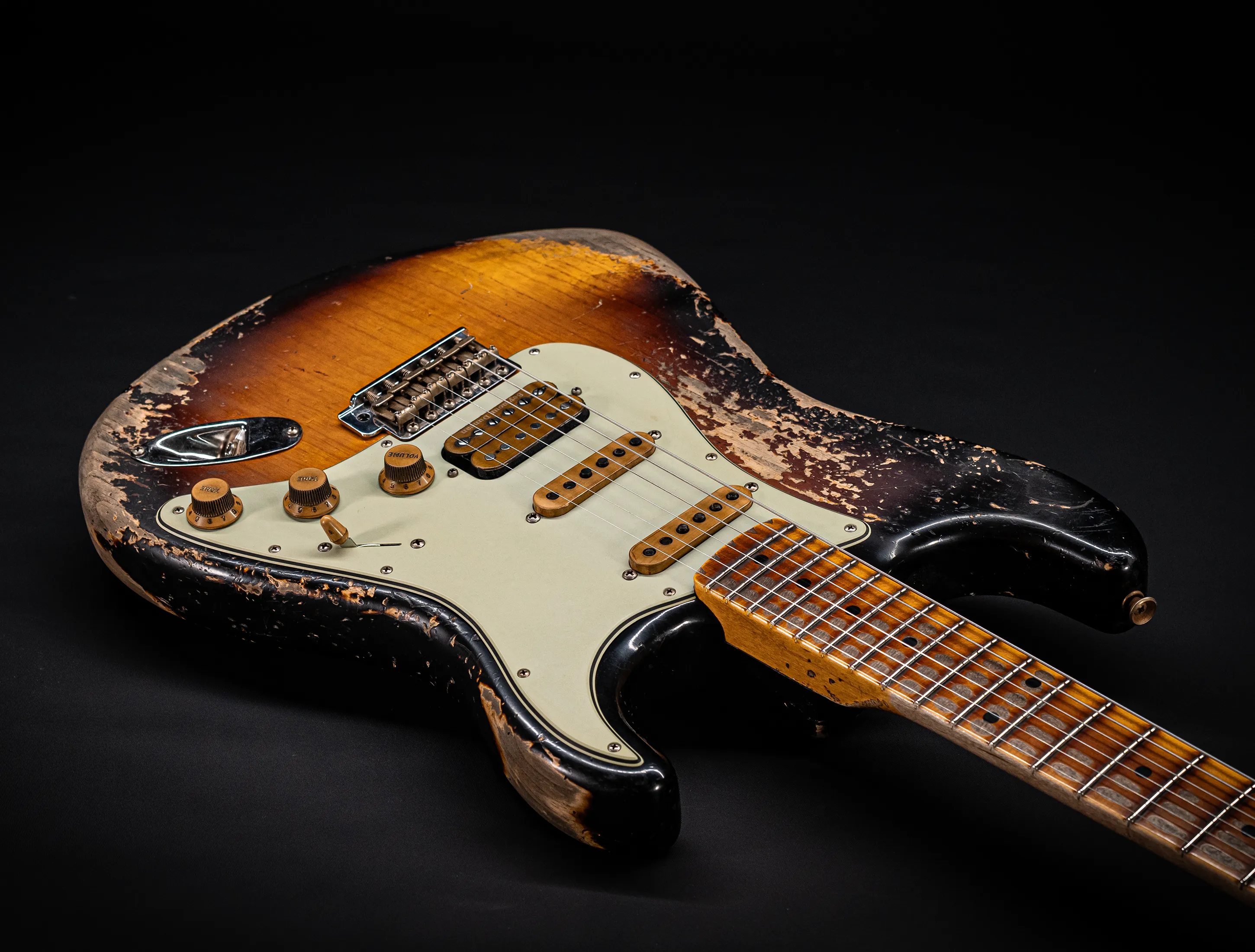 Fender MBD II 1962 Humbucker Stratocaster MIDAS Super Heavy Relic - ASH Body Maple Neck Sunburst