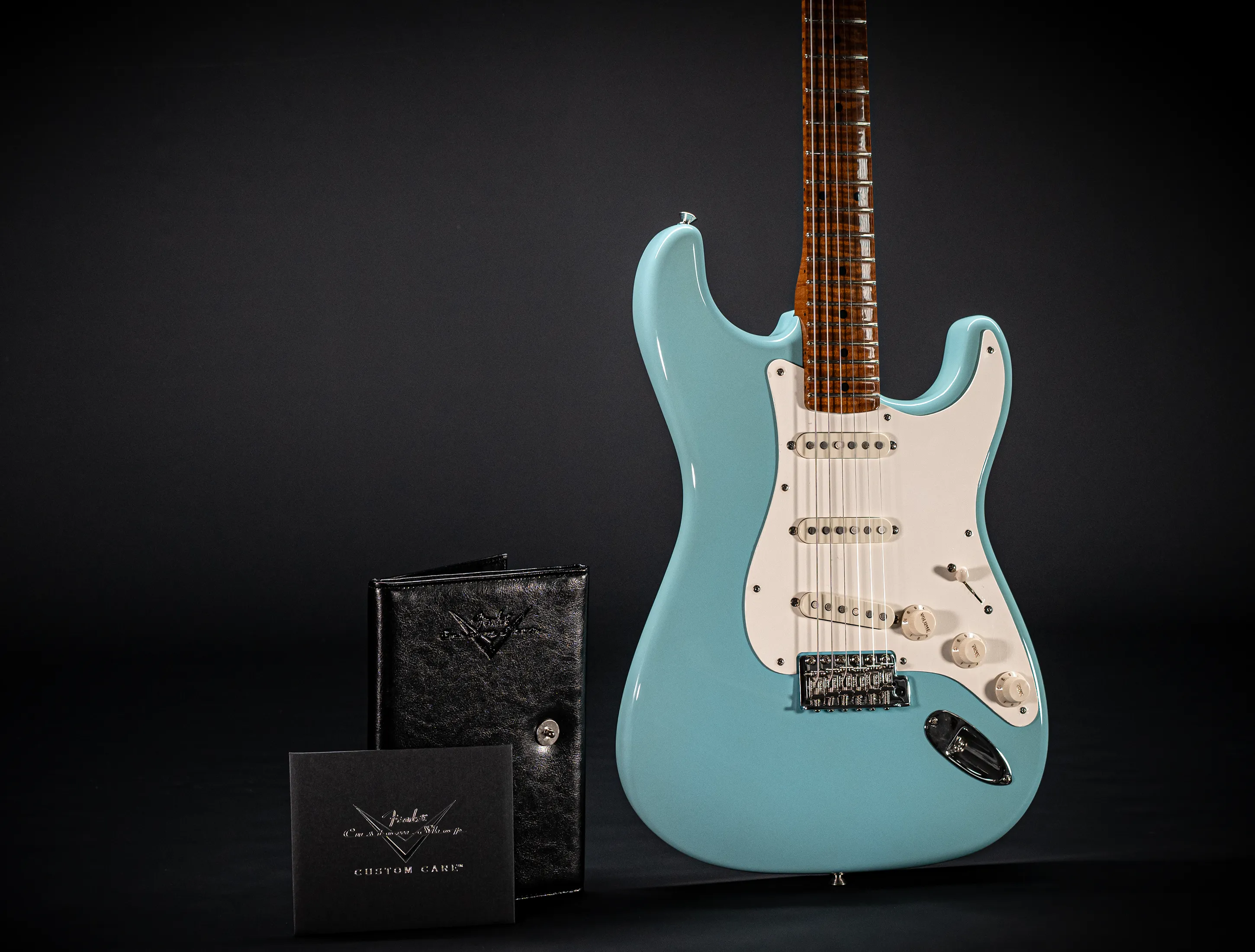 Fender 50`s Limited Stratocaster NOS Mastergrade roasted Flame AAAA Neck - Daphne Blue