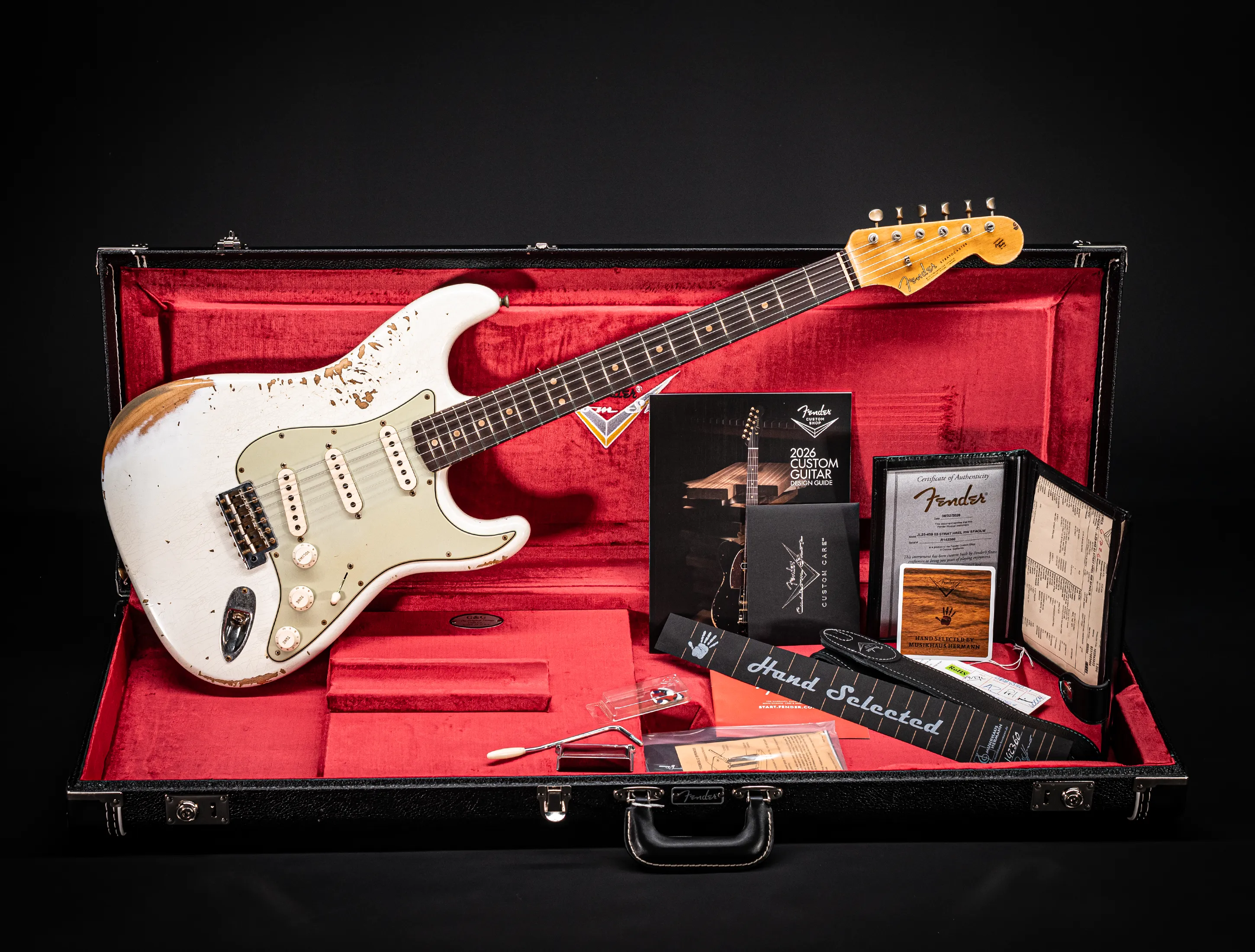 Fender MBD 1963 Stratocaster Heavy Relic - Super Faded Aged Olympic White