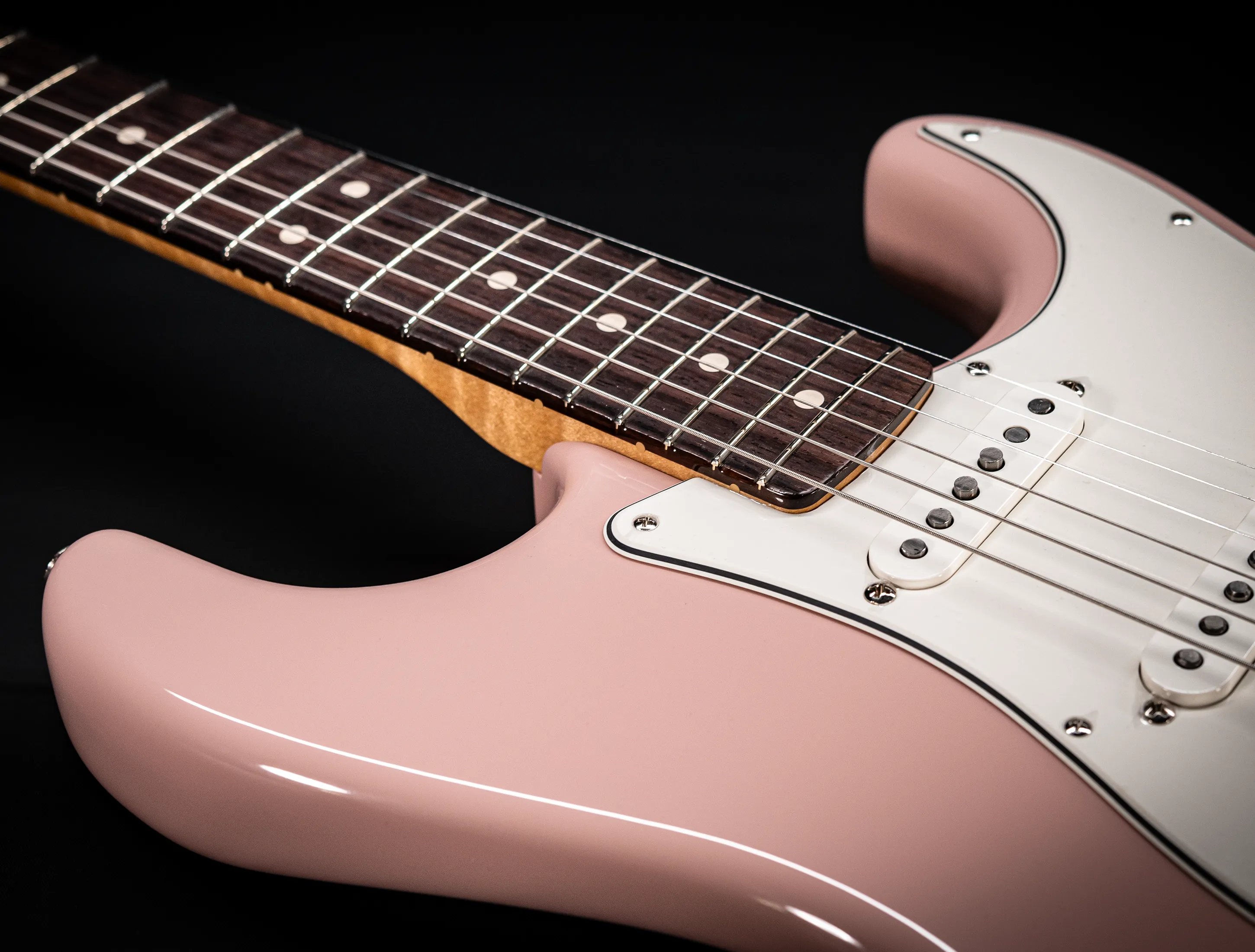Fender MBD 1963 Stratocaster Prestige NOS flame Neck - Shell Pink