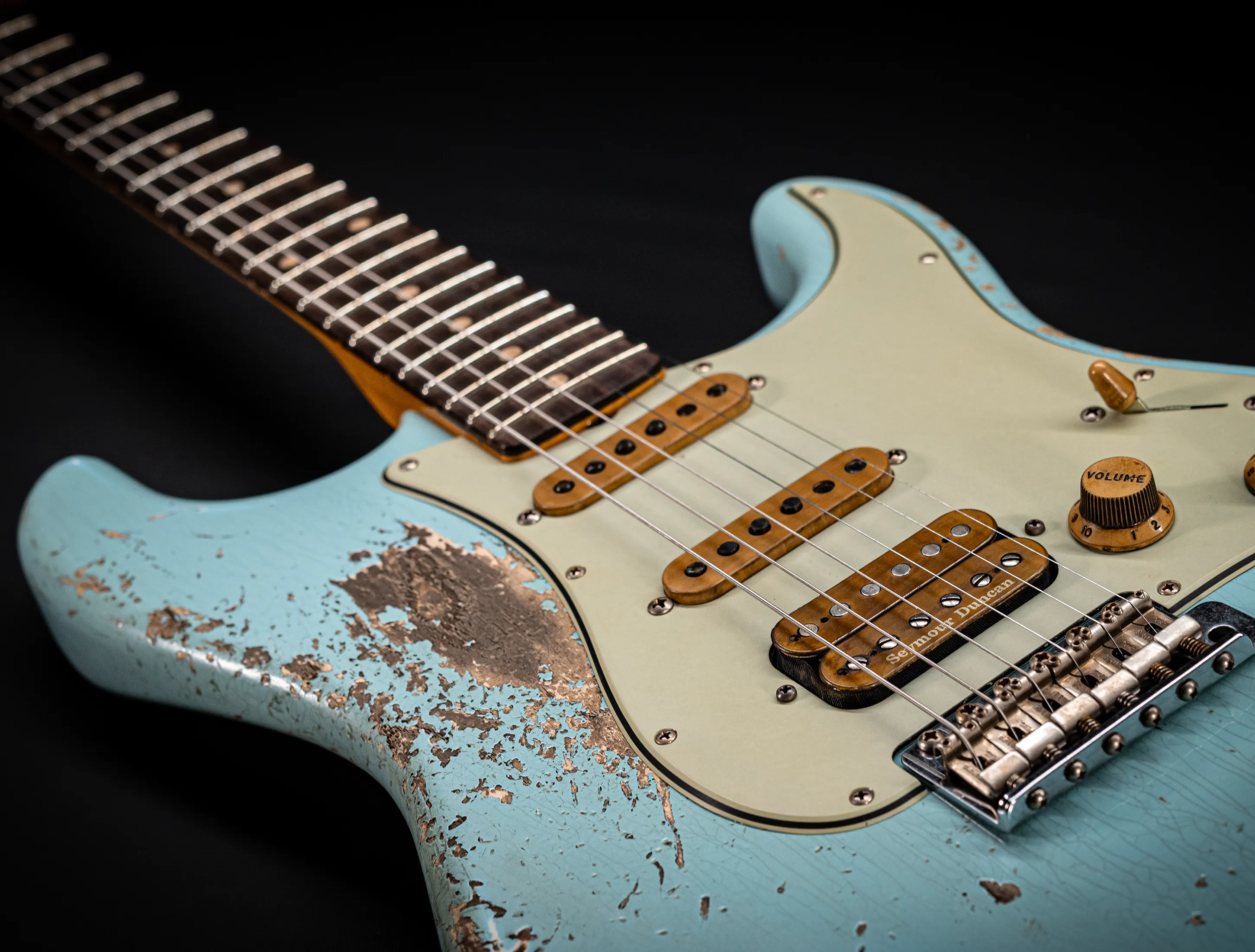 Fender MBD II 1962 Humbucker Stratocaster MIDAS Super Heavy Relic - ASH Body Daphne Blue