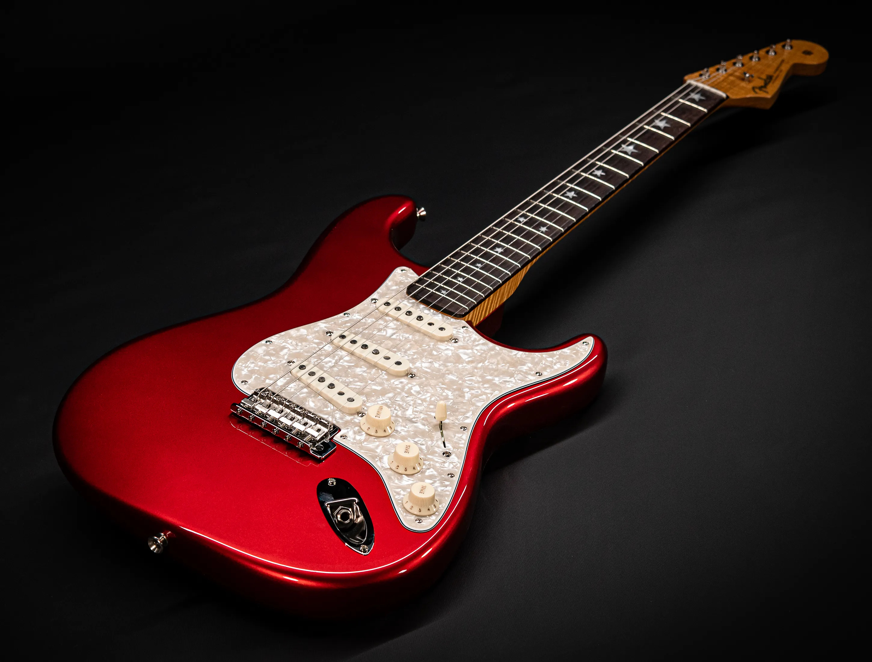 a163003 Fender MBD Limited 60s STARS Stratocaster NOS flame Neck - Candy Apple Red