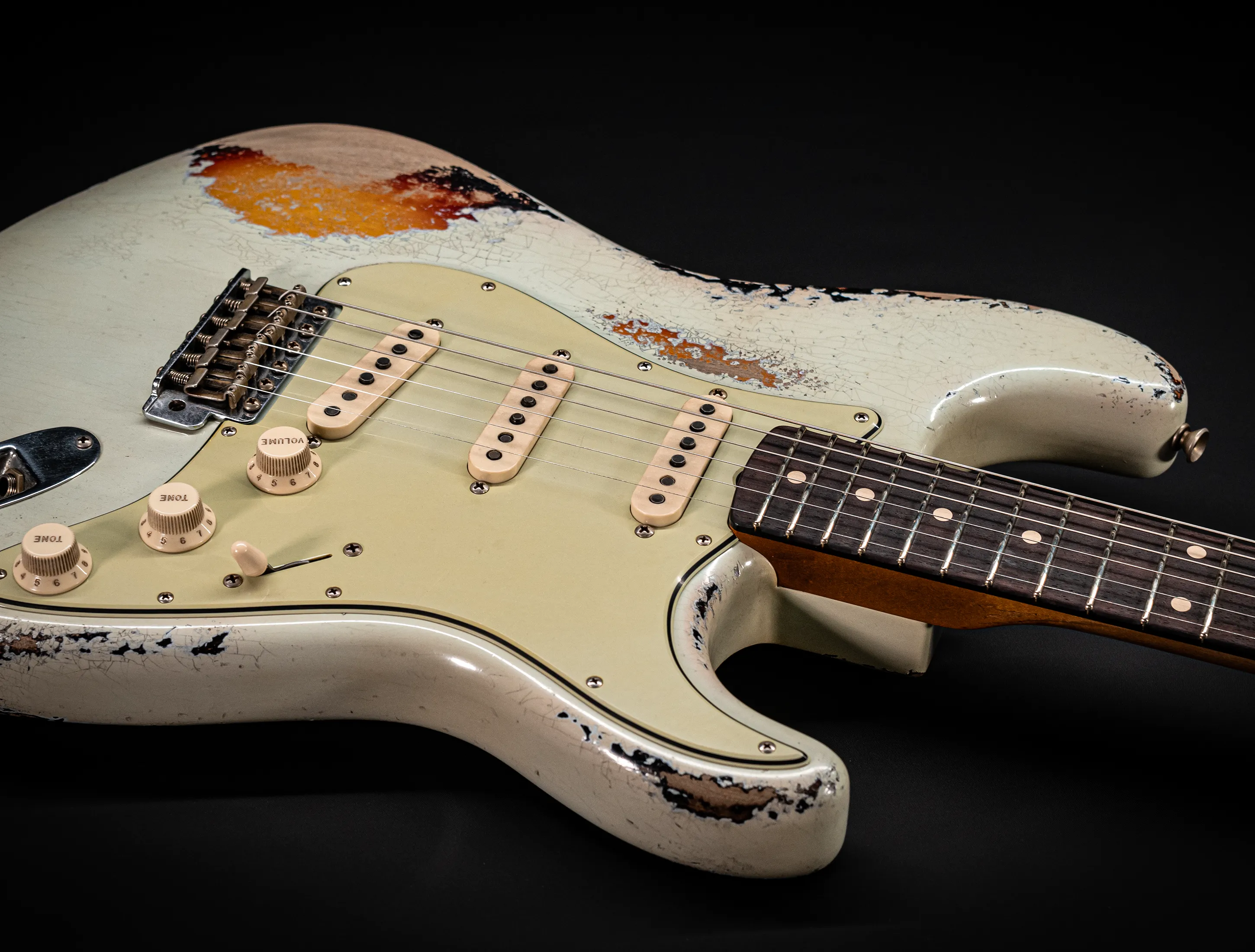 Fender Masterbuilt Paul Waller 1961 F-branded Ex Pin-Up Stratocaster Heavy Relic Sonic Blue over Sunburst