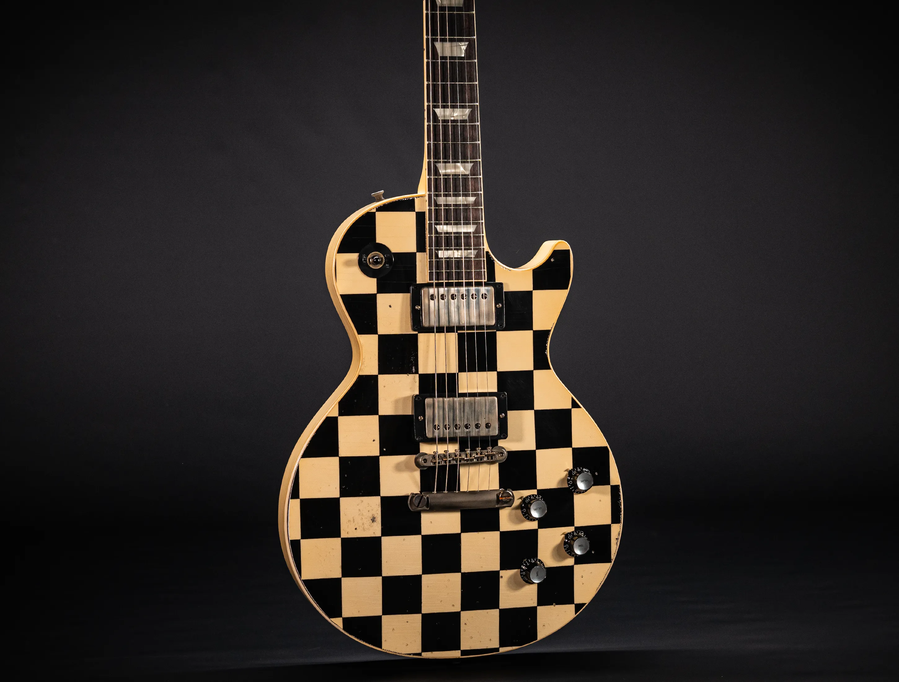 a162855 Gibson Les Paul 1958 Standard Murphy LAB Heavy Aged Black Checkerboard