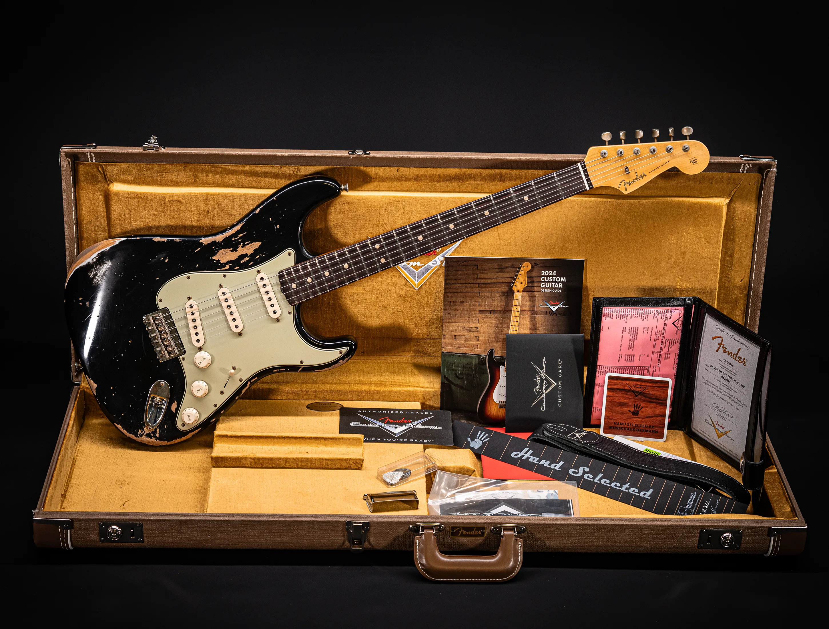 a175871Fender MBD Limited 1963 Hardtail Stratocaster Heavy Relic - Black