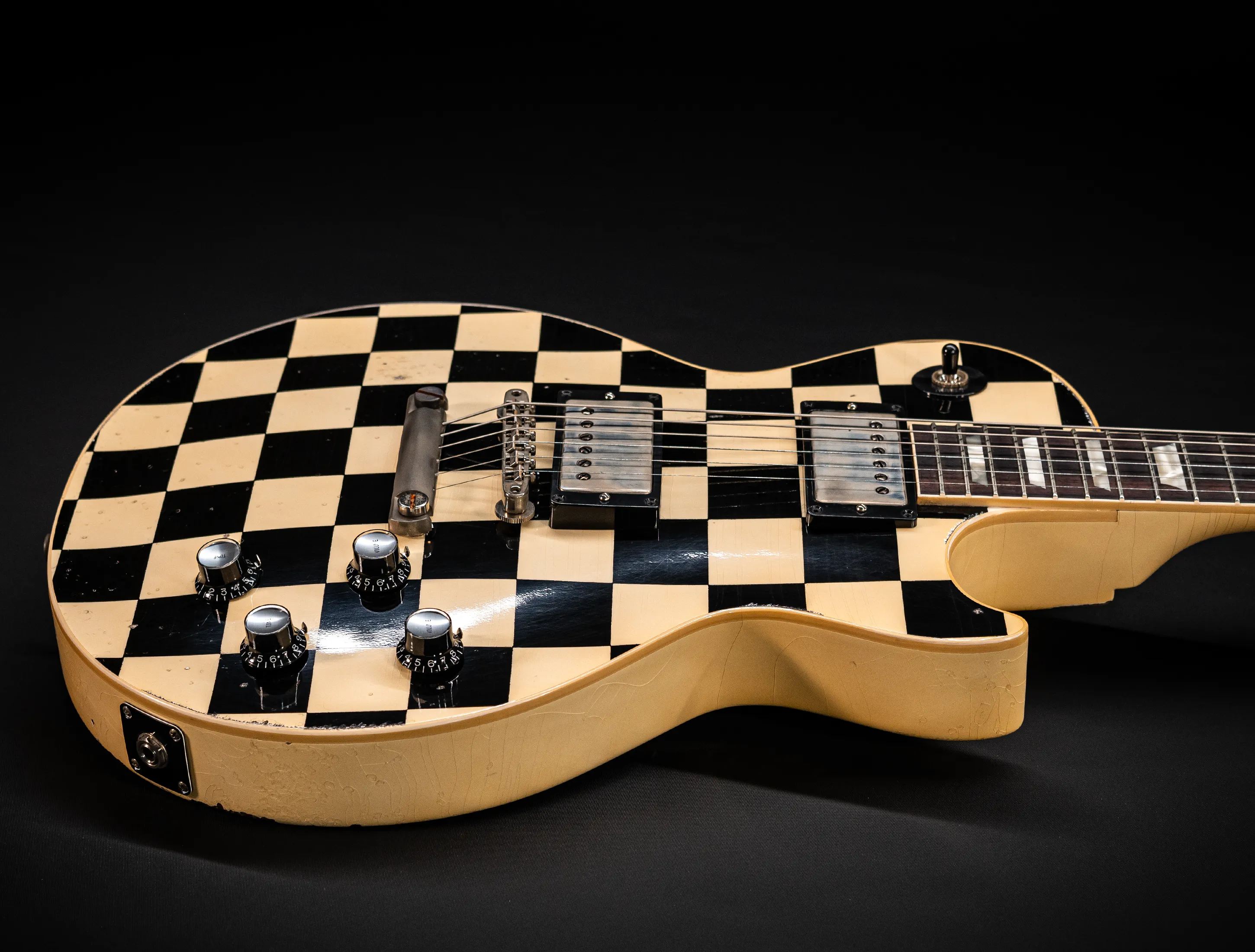 a162826 Gibson Les Paul 1958 Standard Murphy LAB Heavy Aged Black Checkerboard