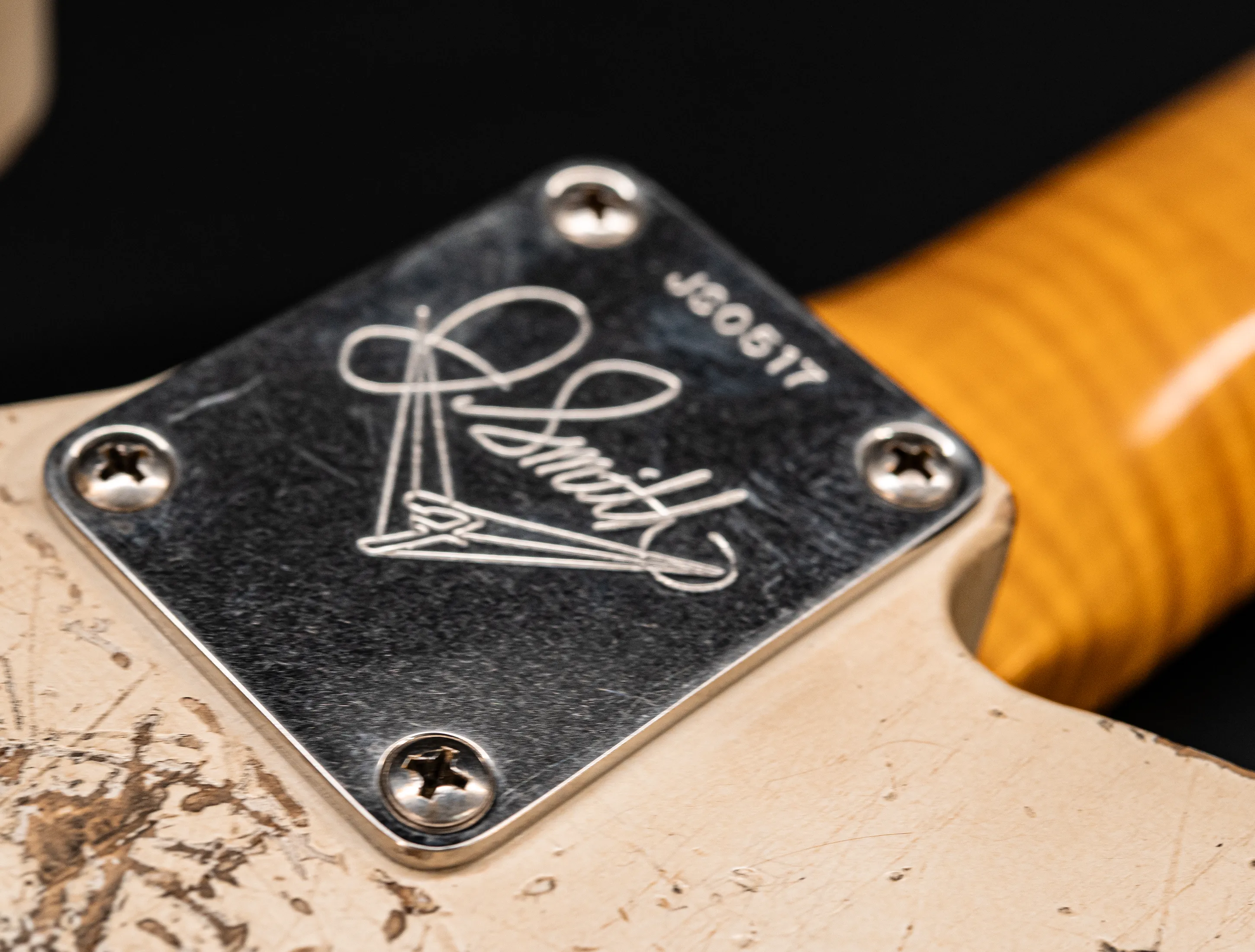 a162519 Fender Masterbuilt Jason Smith 1963 Telecaster Heavy Relic - Smoked Olympic White