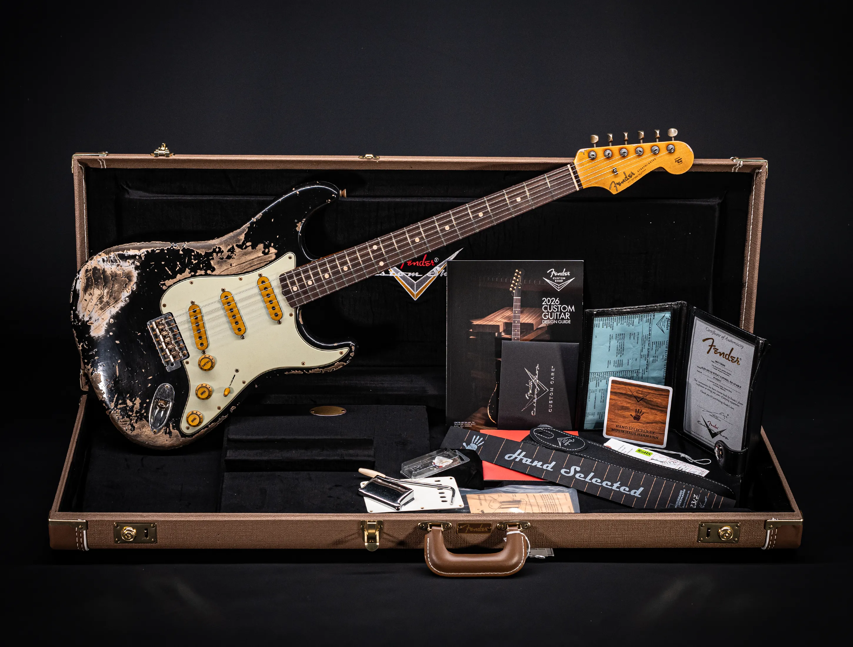Fender MBD II 1962 Stratocaster MIDAS Super Heavy Relic - ASH Body Black