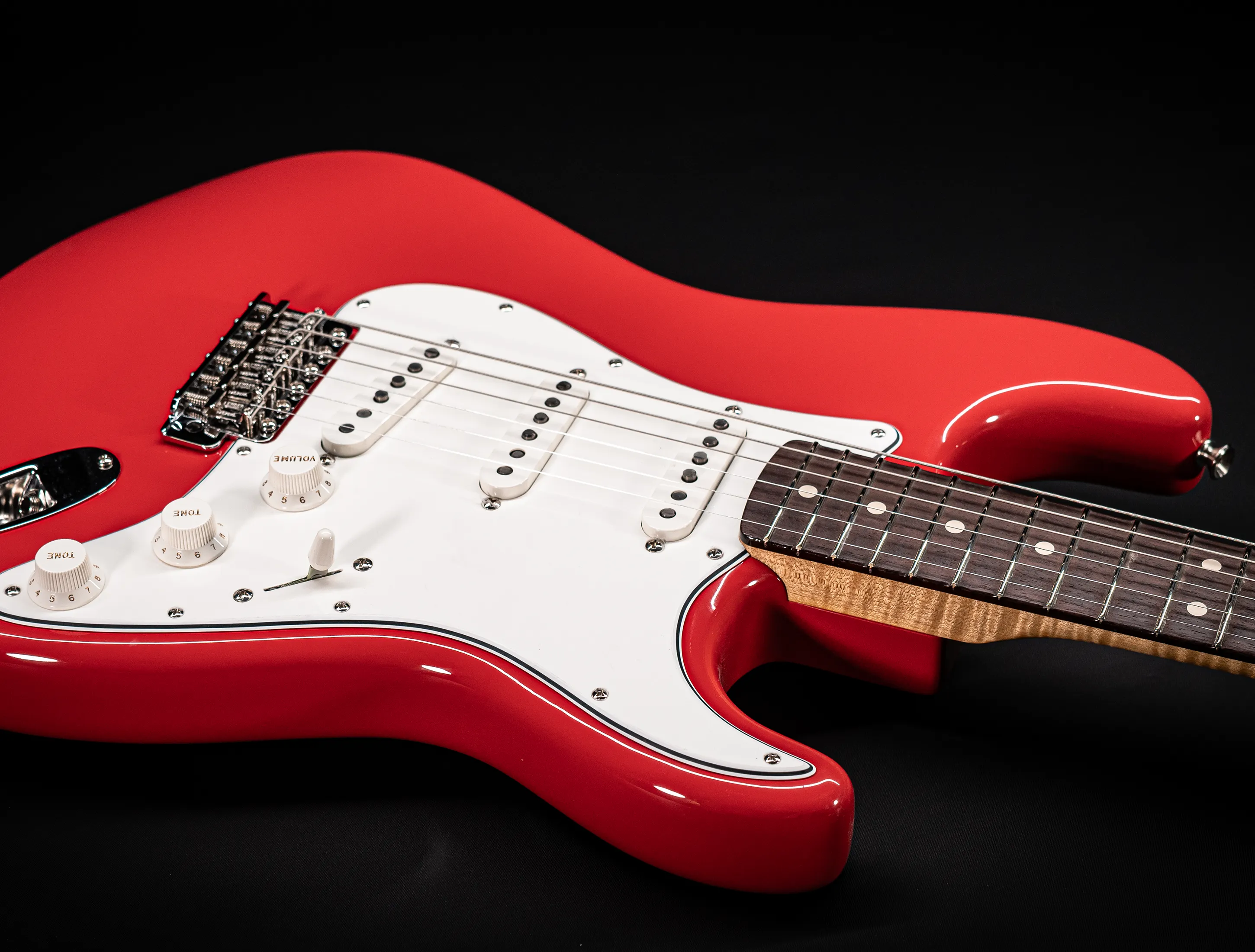 Fender MBD 1963 Stratocaster GLOSS NOS flame Neck - Fiesta Red