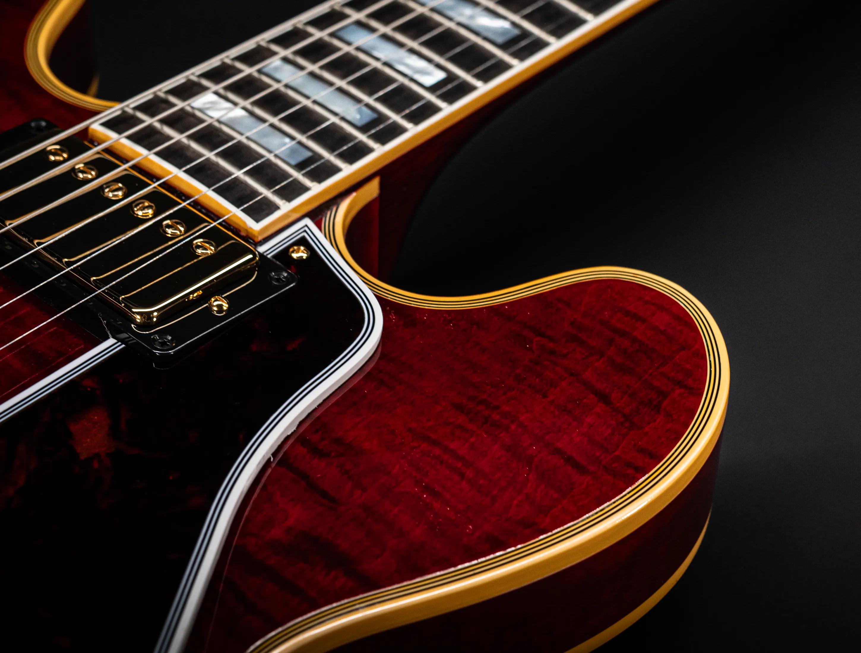 Gibson ES-355 1959 Custom Shop Gloss Figured Maple - Dark Viking Red