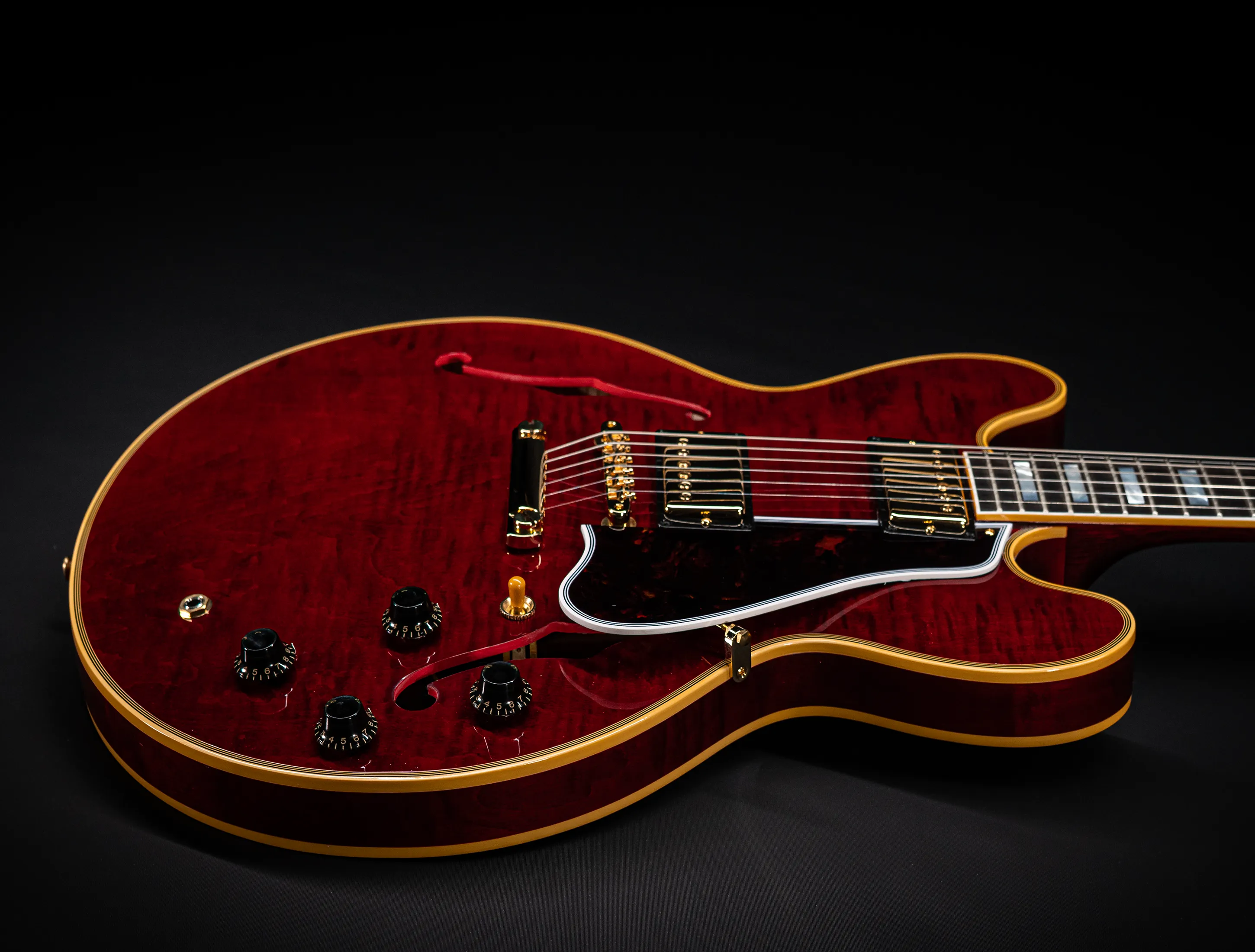 Gibson ES-355 1959 Custom Shop Gloss Figured Maple - Dark Viking Red