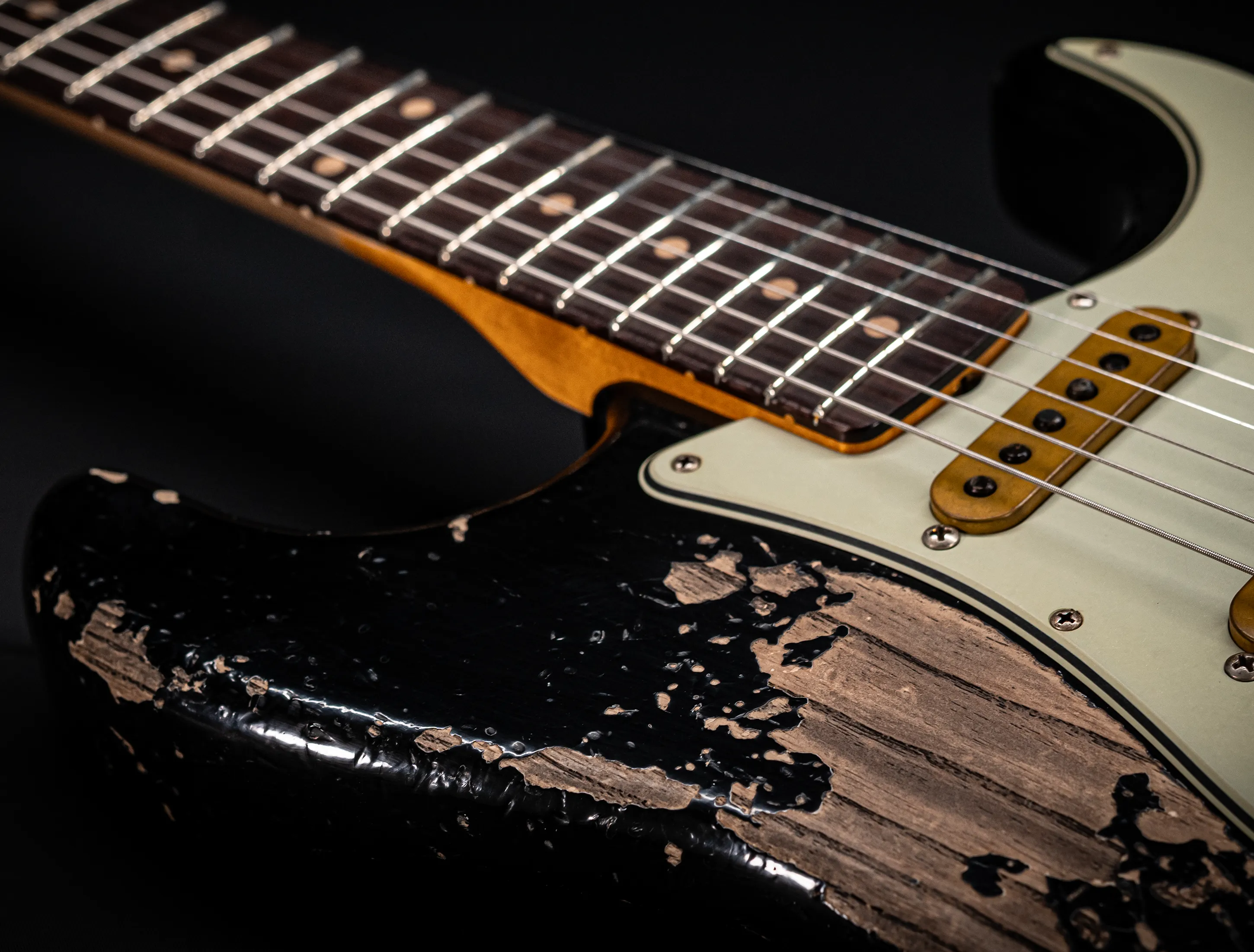 Fender MBD II 1962 Humbucker Stratocaster MIDAS Super Heavy Relic - ASH Body Black