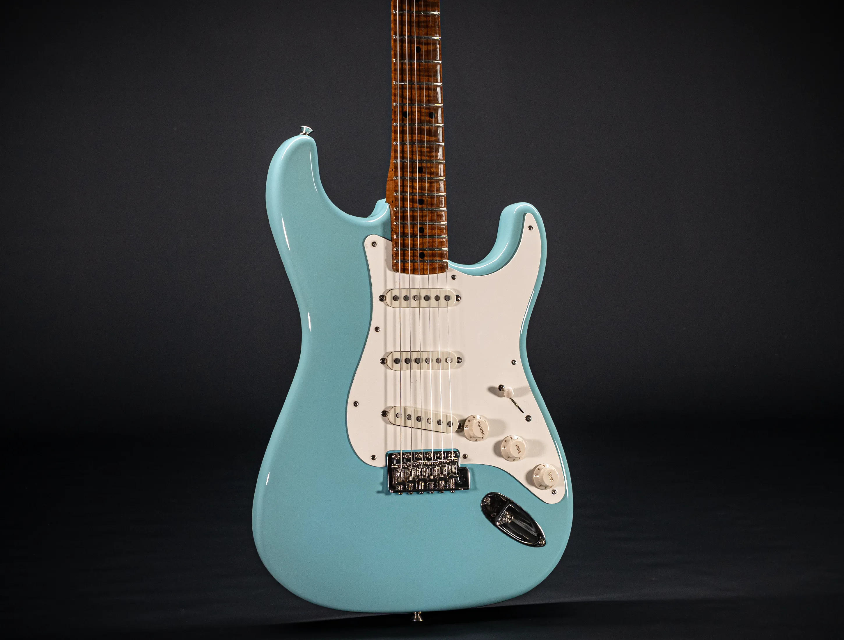 Fender 50`s Limited Stratocaster NOS Mastergrade roasted Flame AAAA Neck - Daphne Blue
