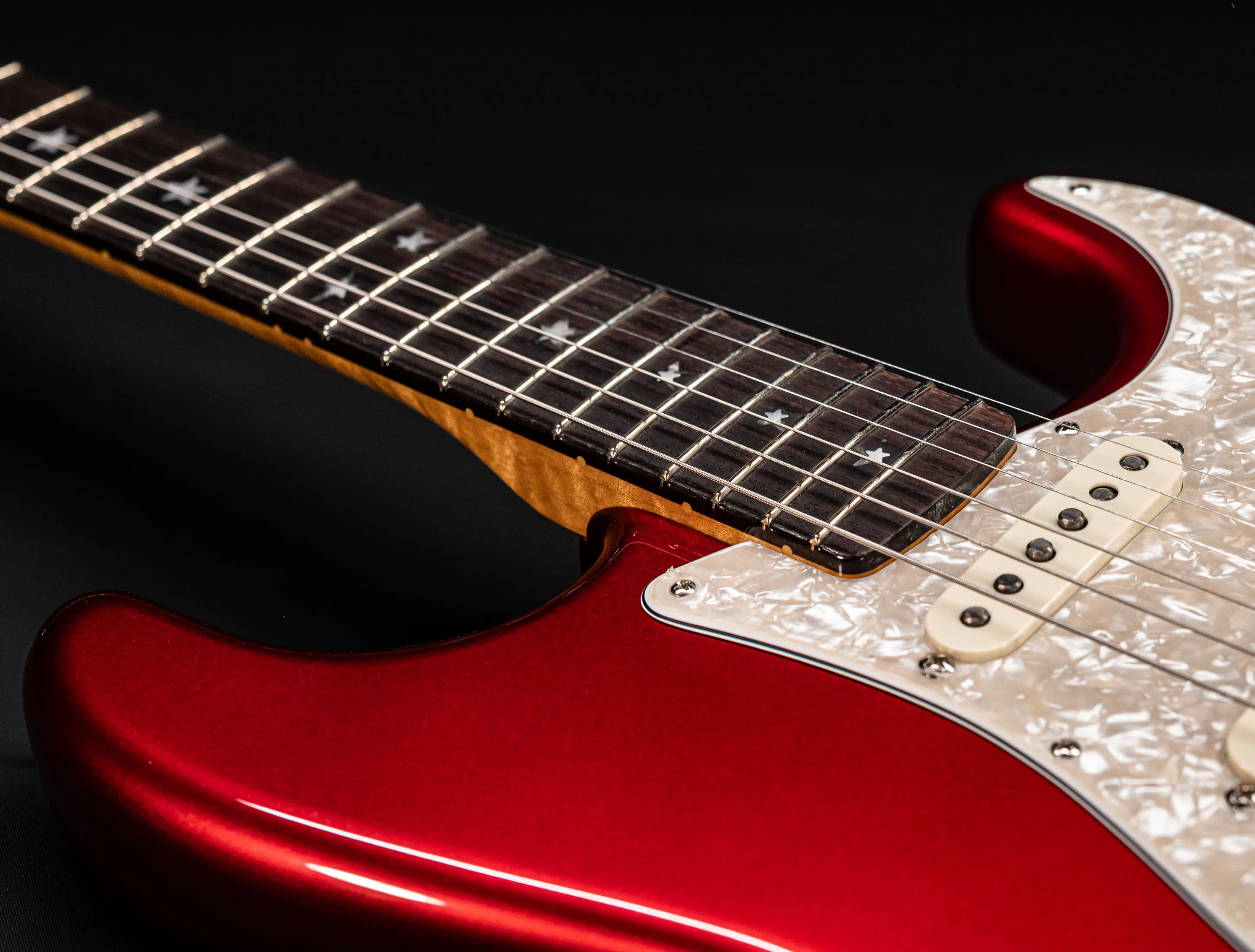 a163026 Fender MBD Limited 60s STARS Stratocaster NOS flame Neck - Candy Apple Red