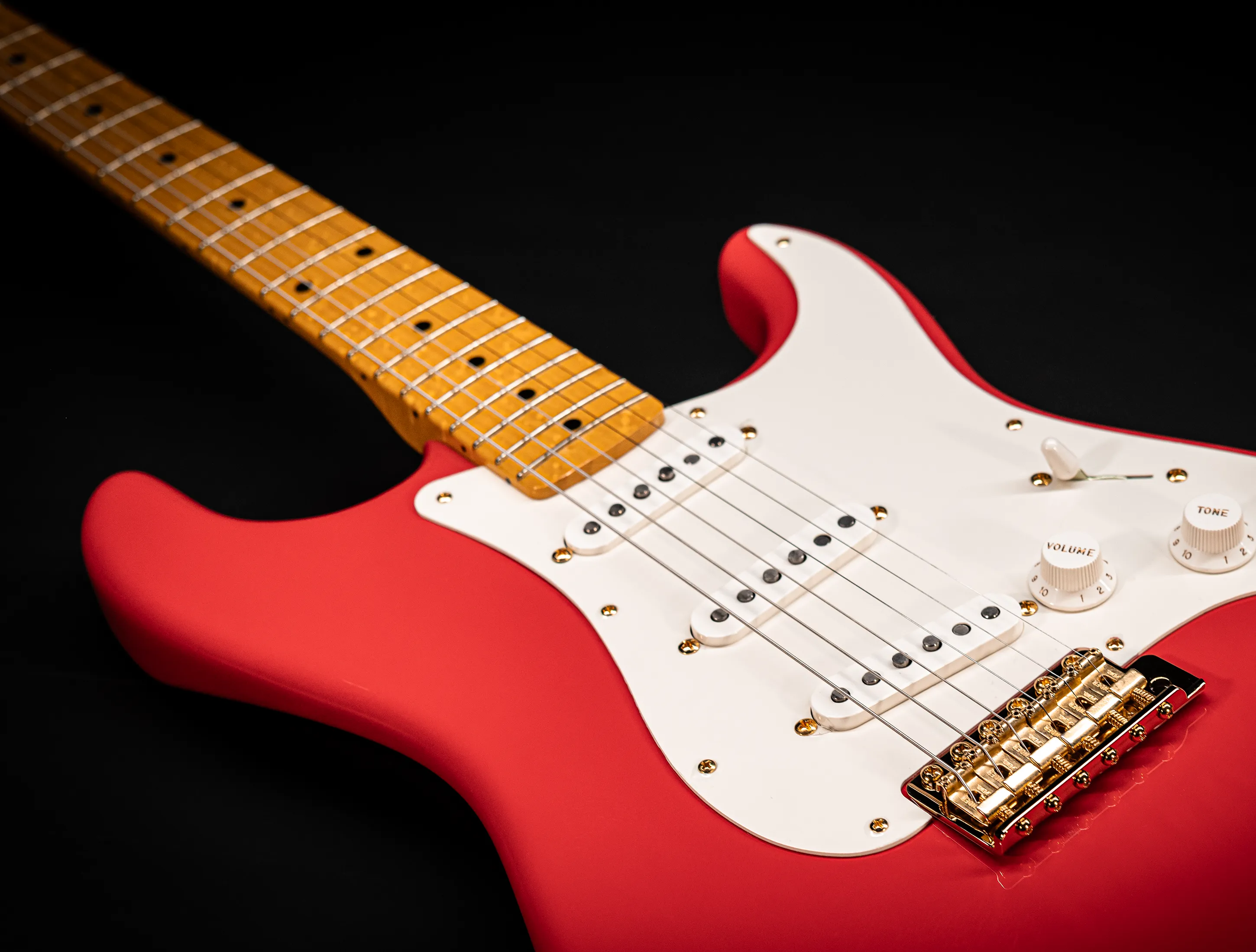 a161332 Fender MBD Limited 1957 Stratocaster Timeless NOS Birdseye Neck - Fiesta Red