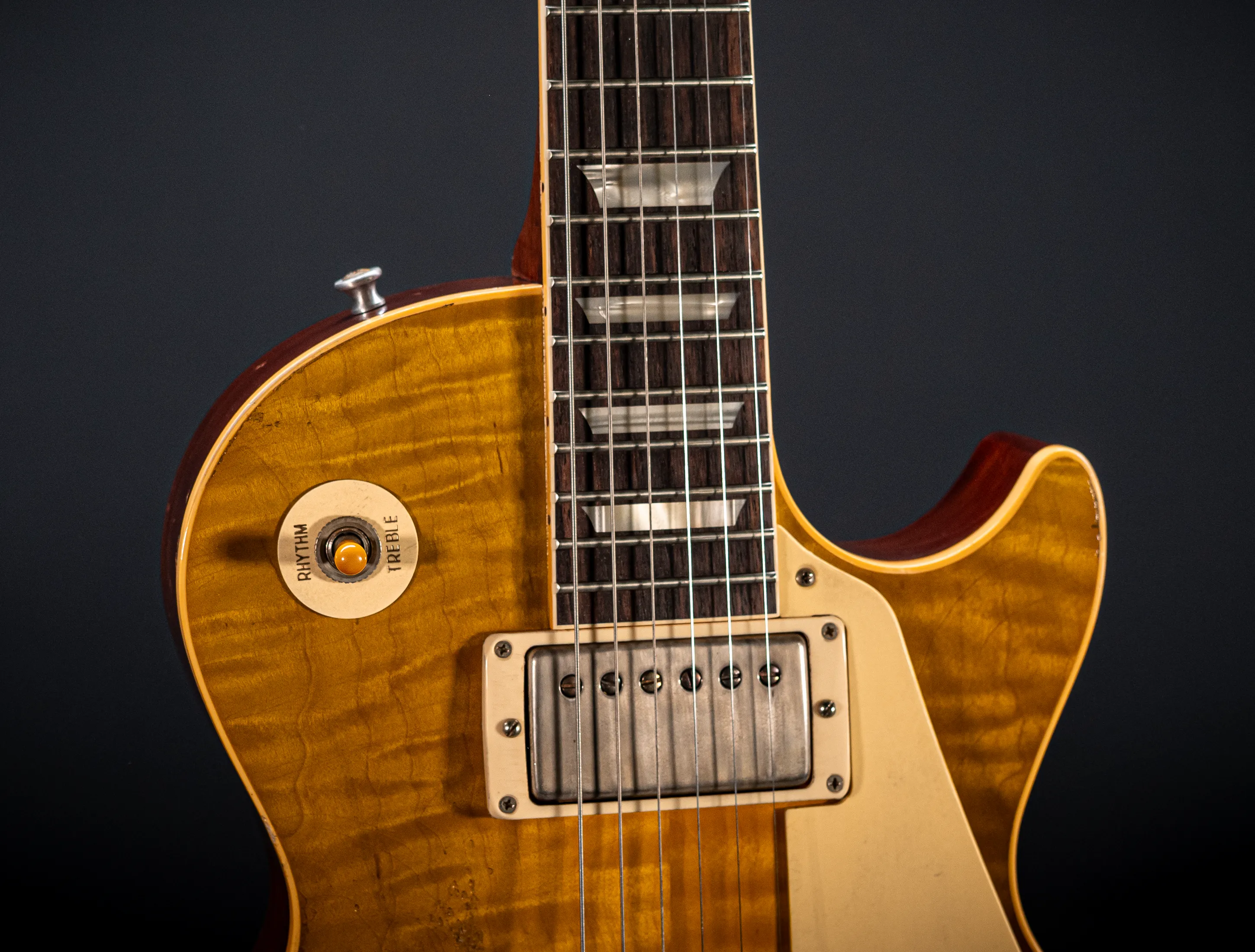 a172389 Gibson Les Paul 1959 Reissue Murphy Lab Heavy Aged Green Lemon Fade Musikhaus-Hermann