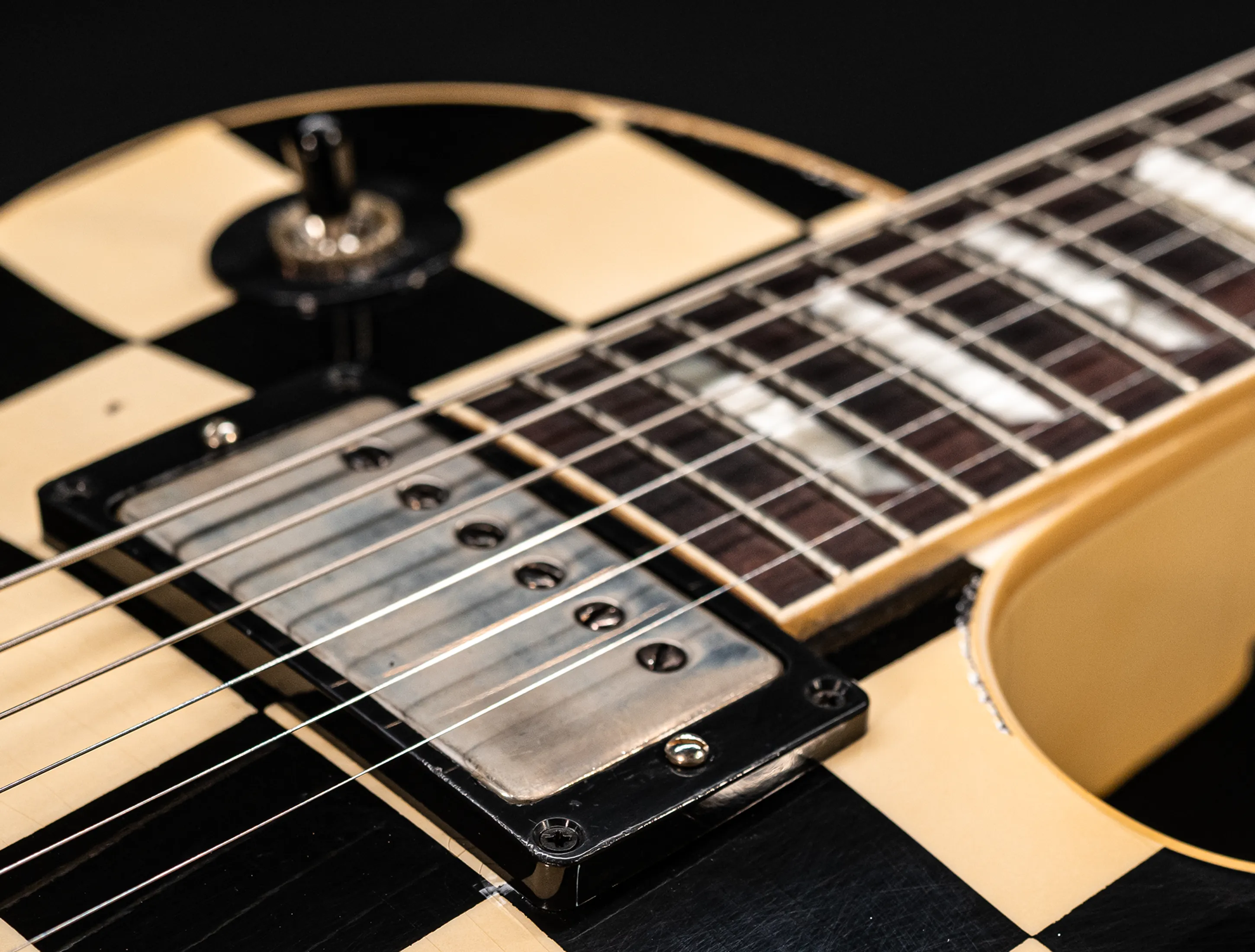 a162830 Gibson Les Paul 1958 Standard Murphy LAB Heavy Aged Black Checkerboard