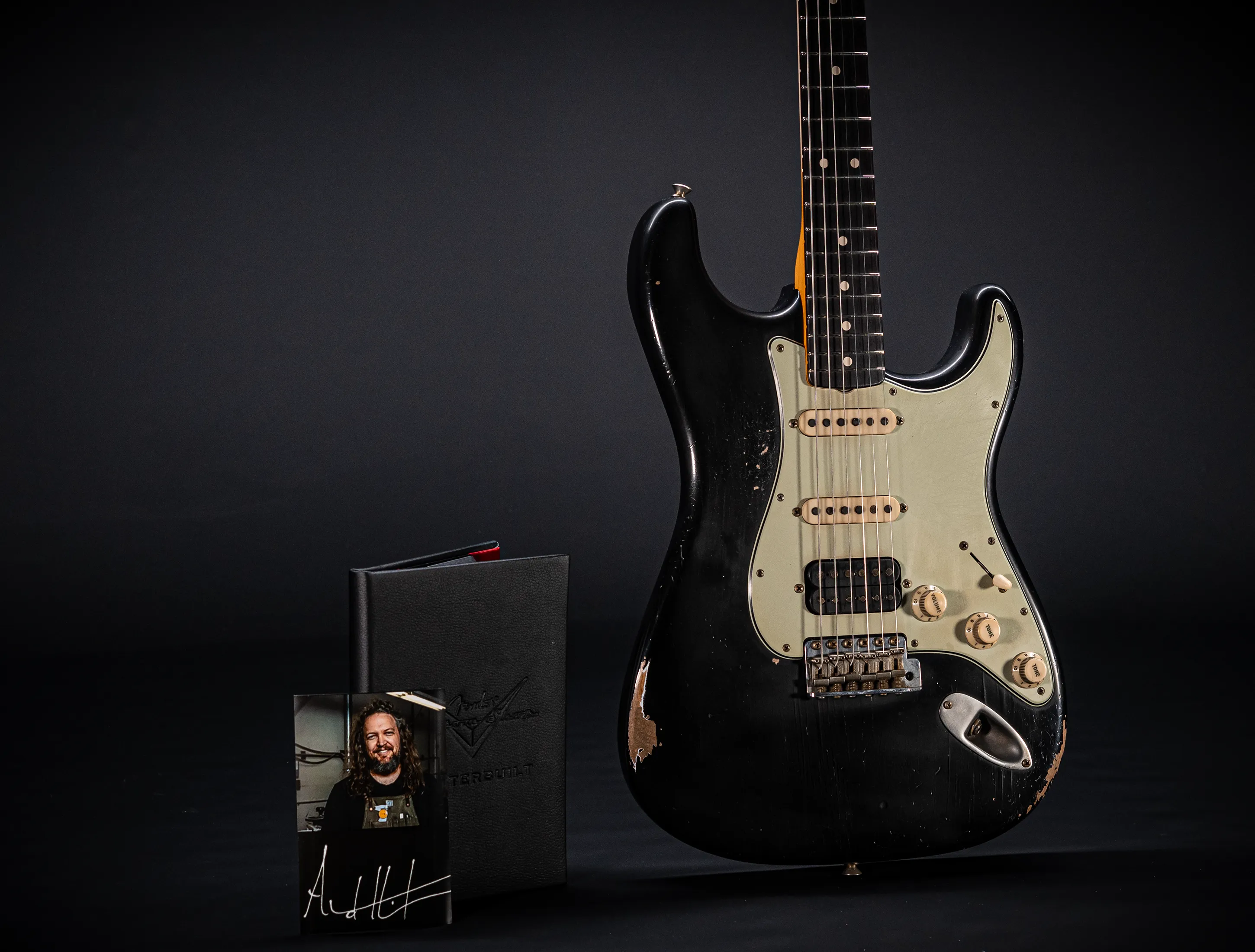 Fender Masterbuilt Andy Hicks 1963 handwound Humbucker Stratocaster Relic - Black