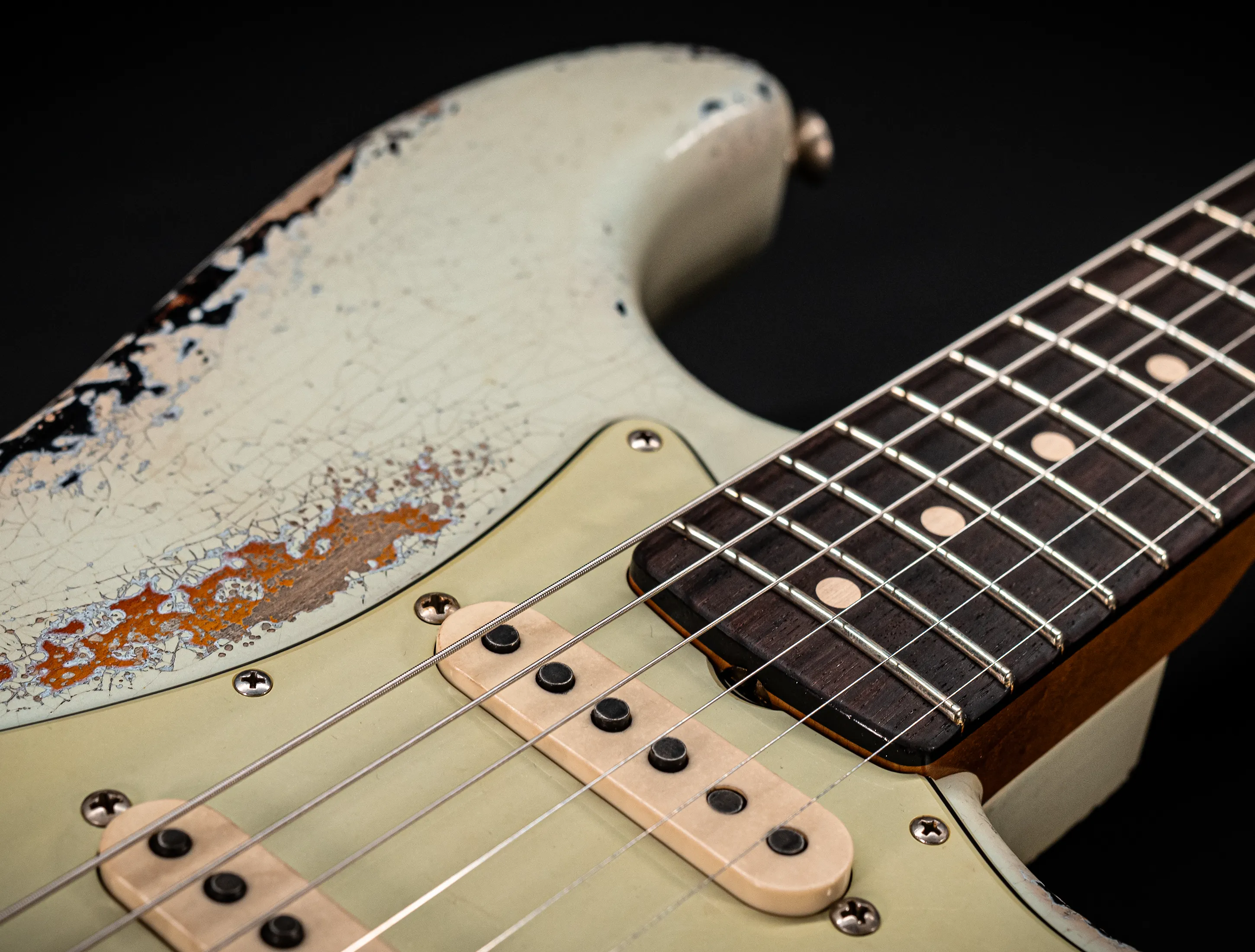 Fender Masterbuilt Paul Waller 1961 F-branded Ex Pin-Up Stratocaster Heavy Relic Sonic Blue over Sunburst