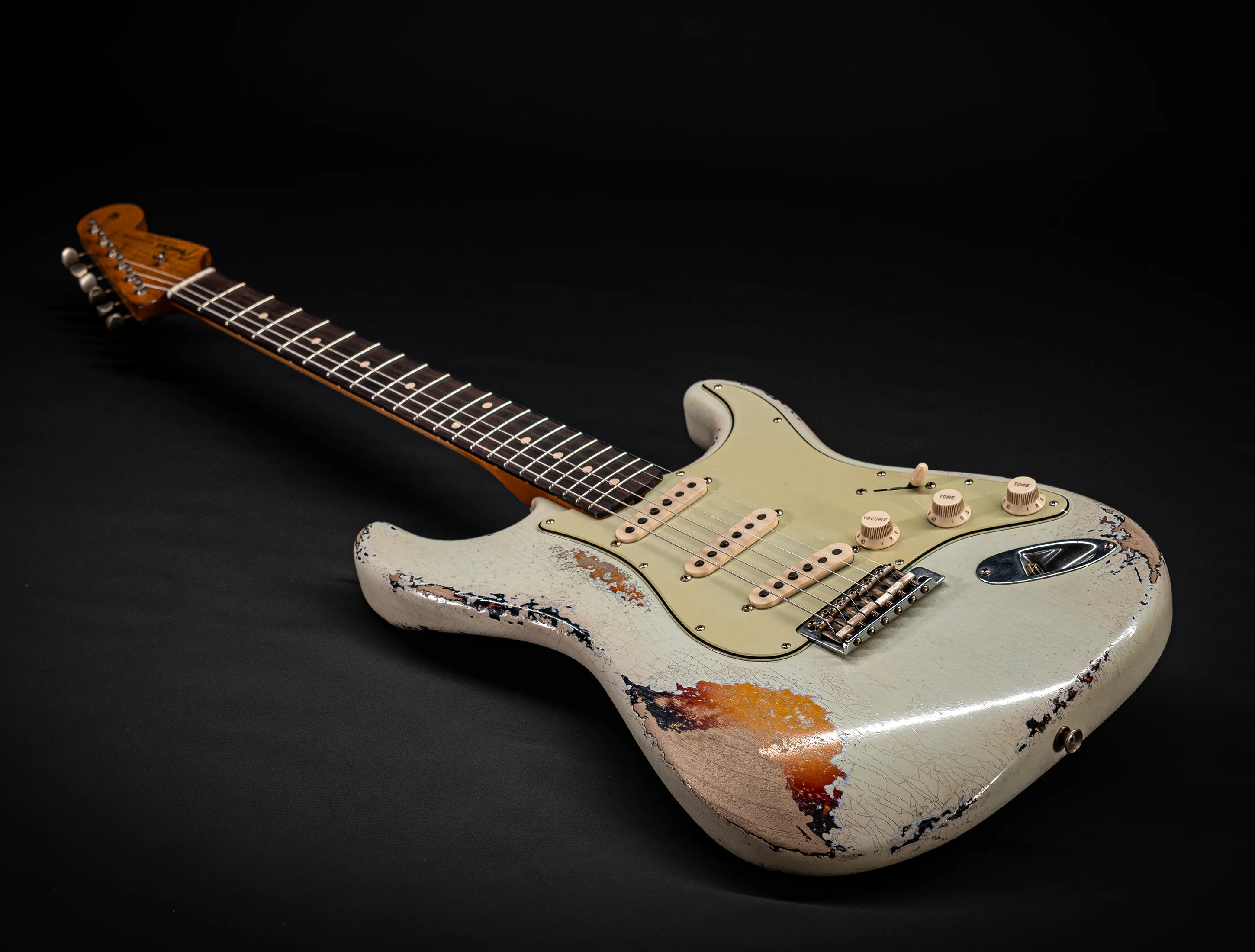 Fender Masterbuilt Paul Waller 1961 F-branded Ex Pin-Up Stratocaster Heavy Relic Sonic Blue over Sunburst