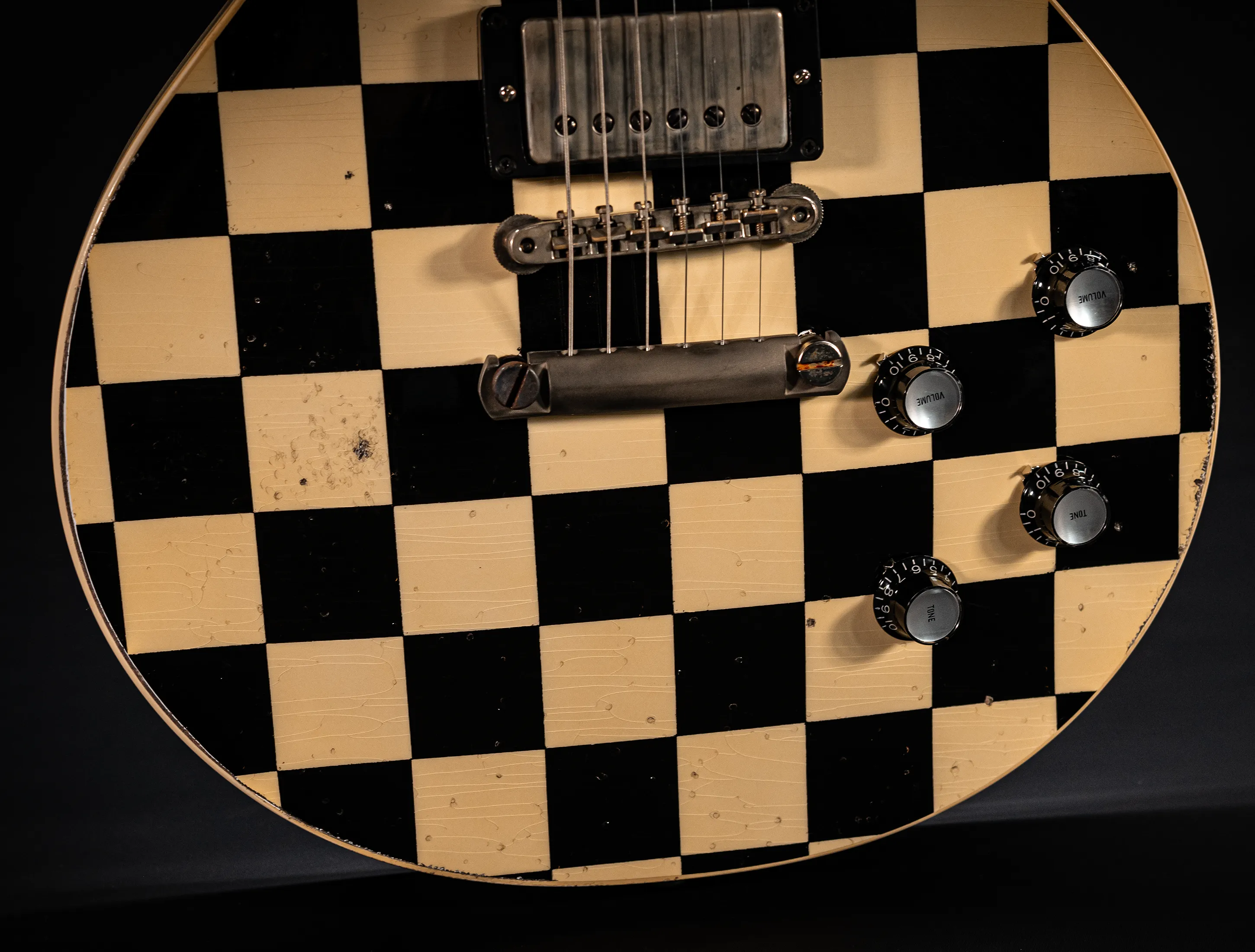 a162857 Gibson Les Paul 1958 Standard Murphy LAB Heavy Aged Black Checkerboard