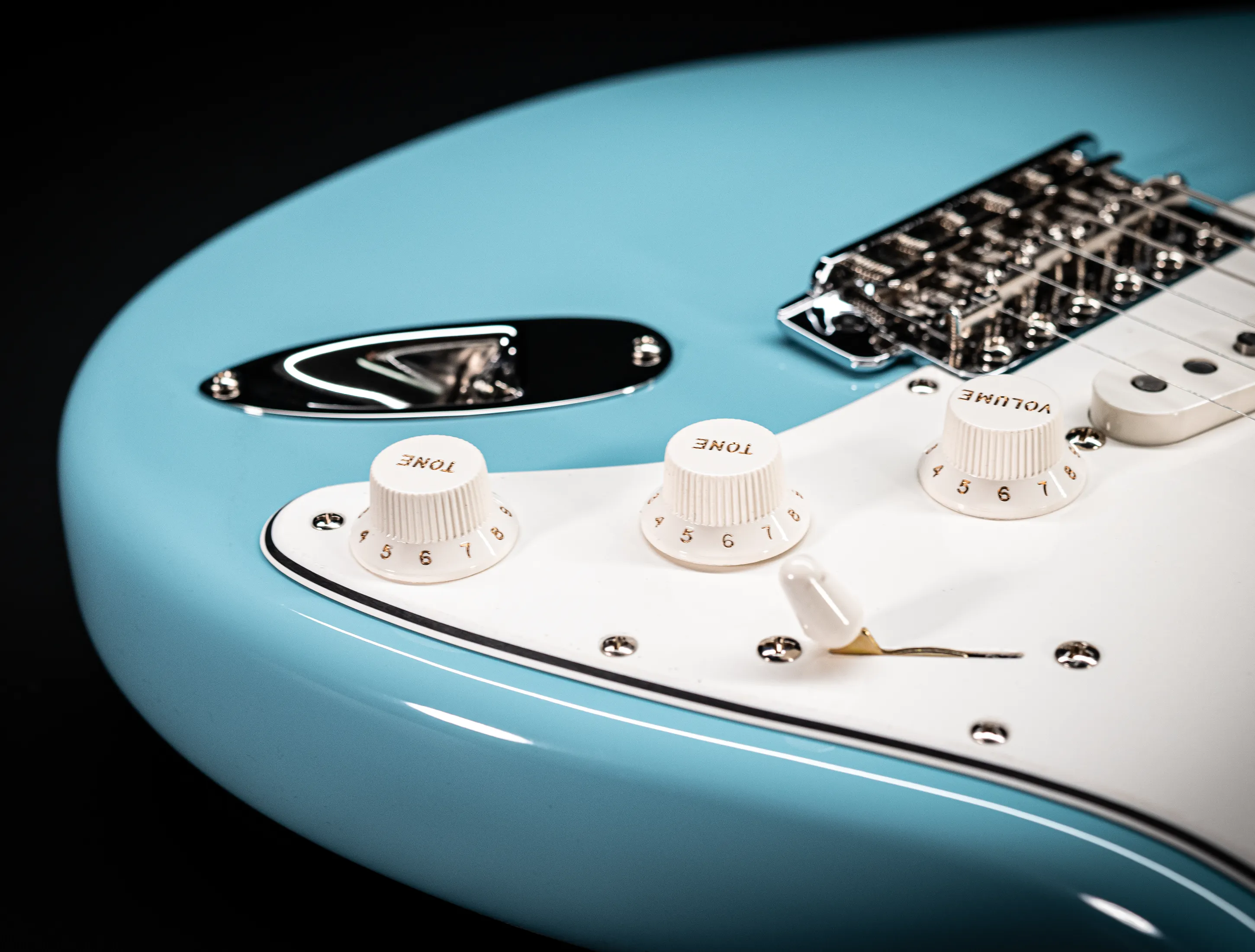 Fender MBD 1963 Stratocaster Prestige NOS flame Neck - Daphne Blue