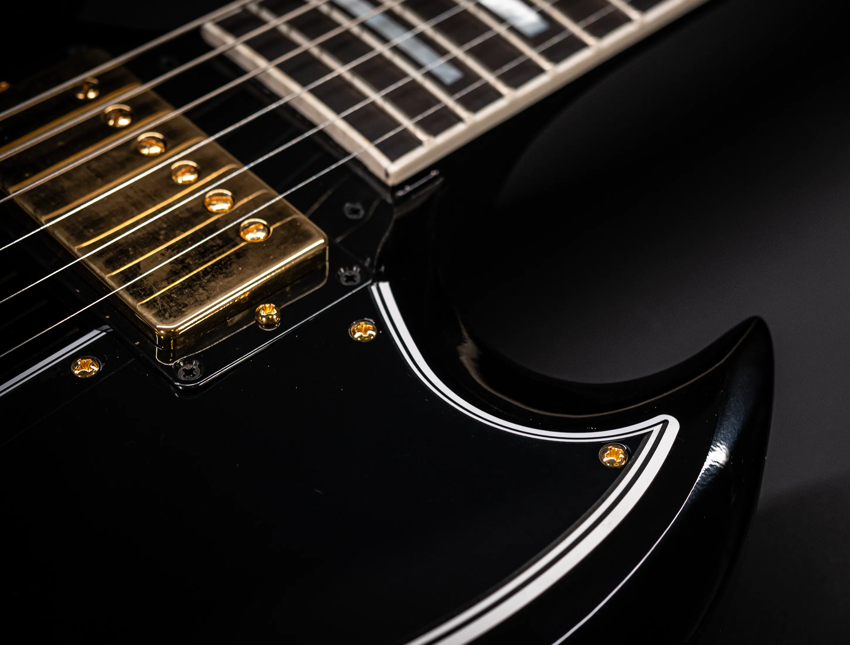 a164368 Gibson SG Custom 2 Pickup GLOSS Ebony