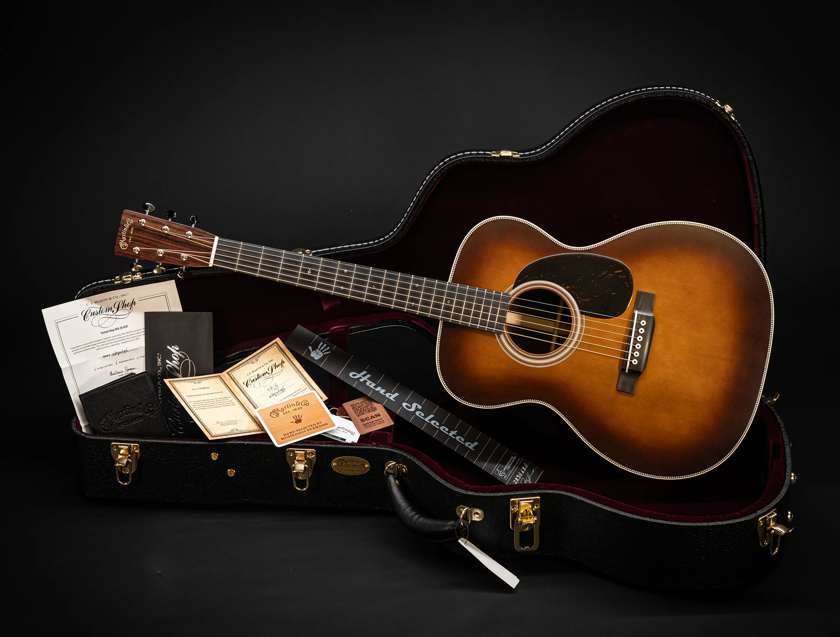 Galerie anzeigen (30 Bilder) a170566 Martin Custom Shop 000-28 Authentic 1937 - Ambertone Burst
