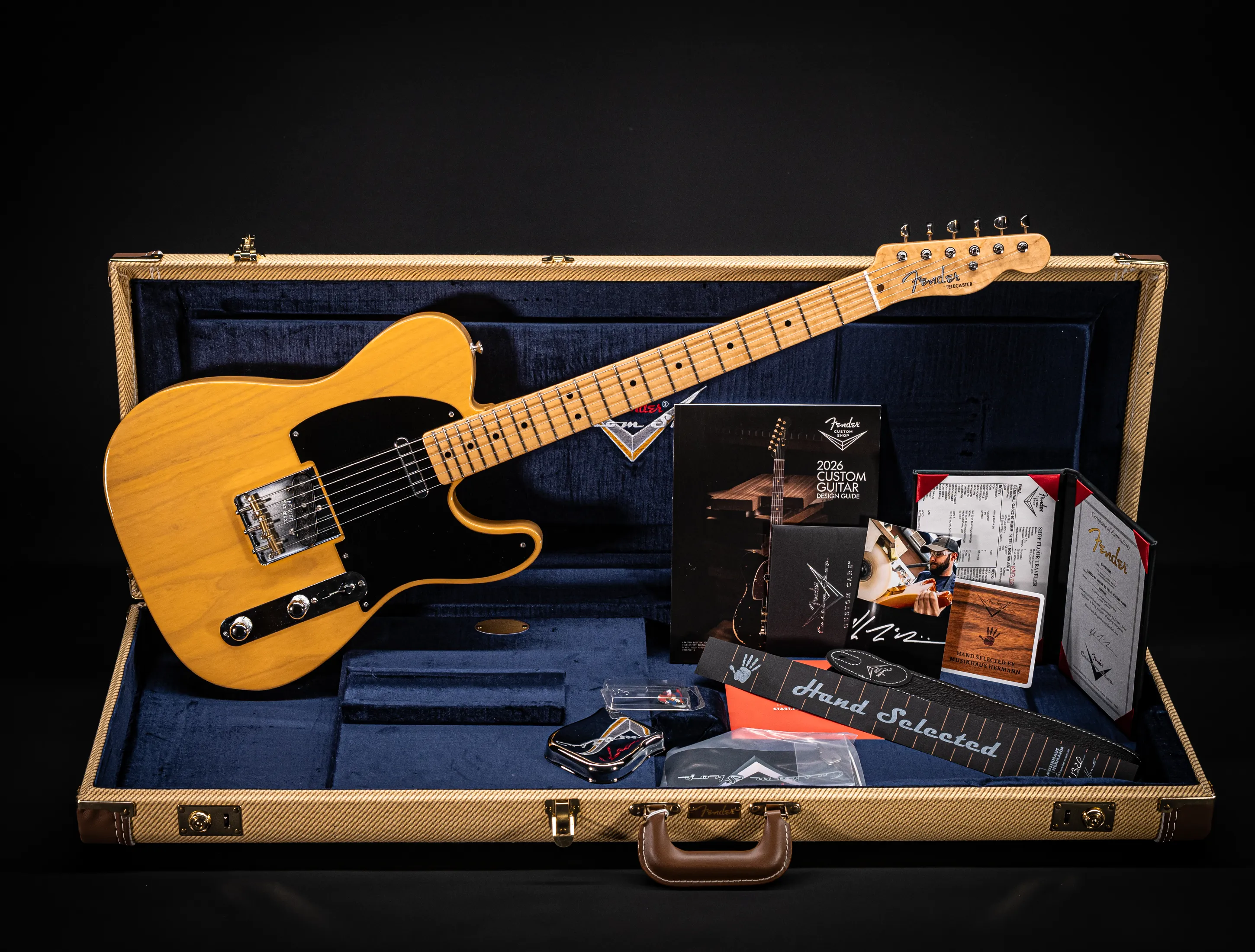 Fender Masterbuilt Kyle McMillin 1952 Telecaster NOS - 1pc Ash Butterscotch Blonde