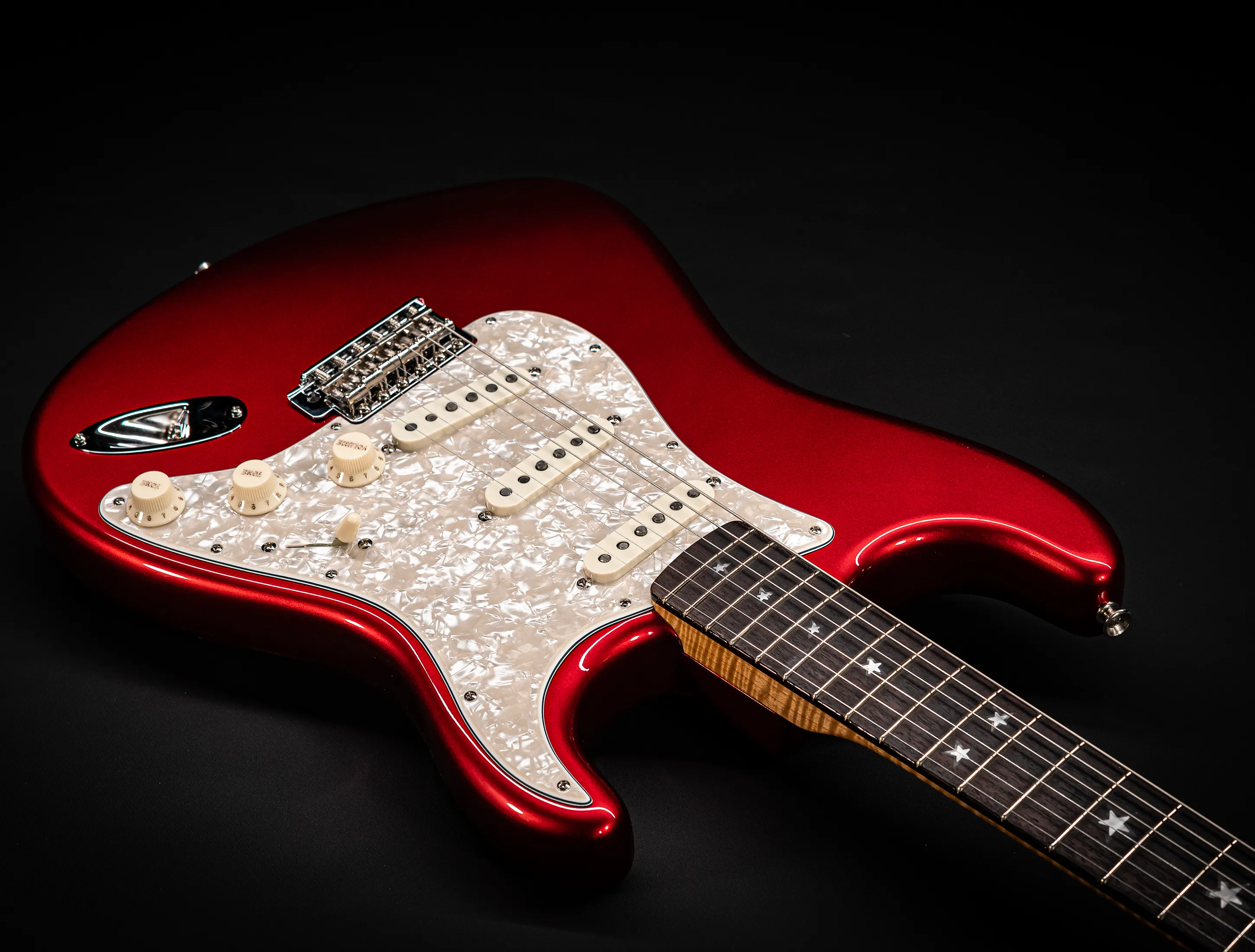 a163021 Fender MBD Limited 60s STARS Stratocaster NOS flame Neck - Candy Apple Red