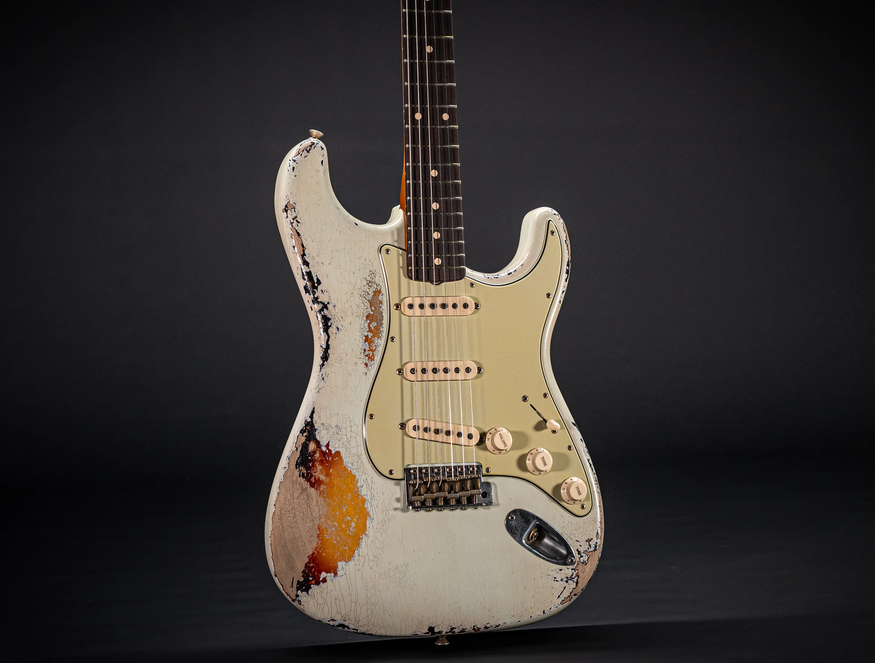 Fender Masterbuilt Paul Waller 1961 F-branded Ex Pin-Up Stratocaster Heavy Relic Sonic Blue over Sunburst