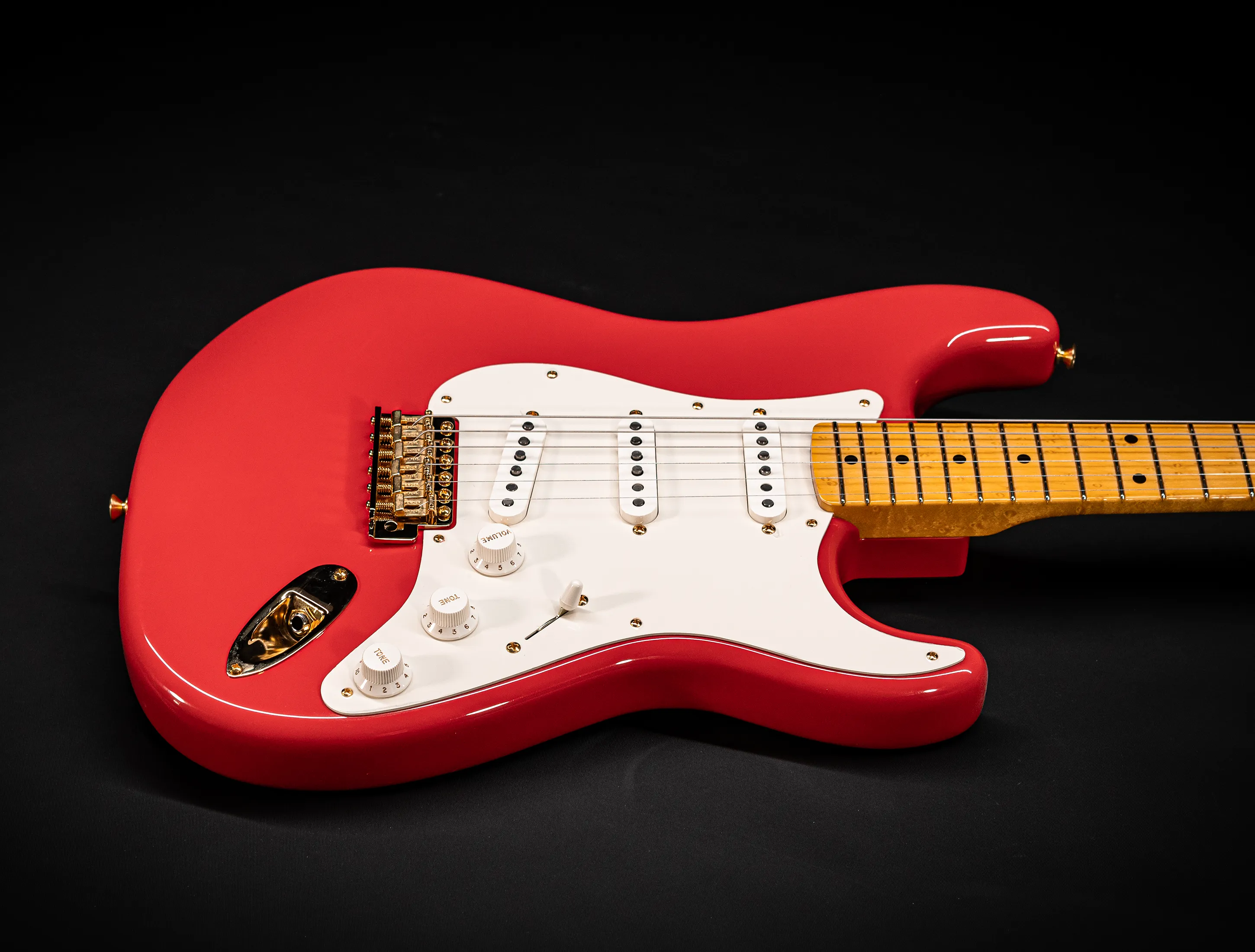 a161307 Fender MBD Limited 1957 Stratocaster Timeless NOS Birdseye Neck - Fiesta Red