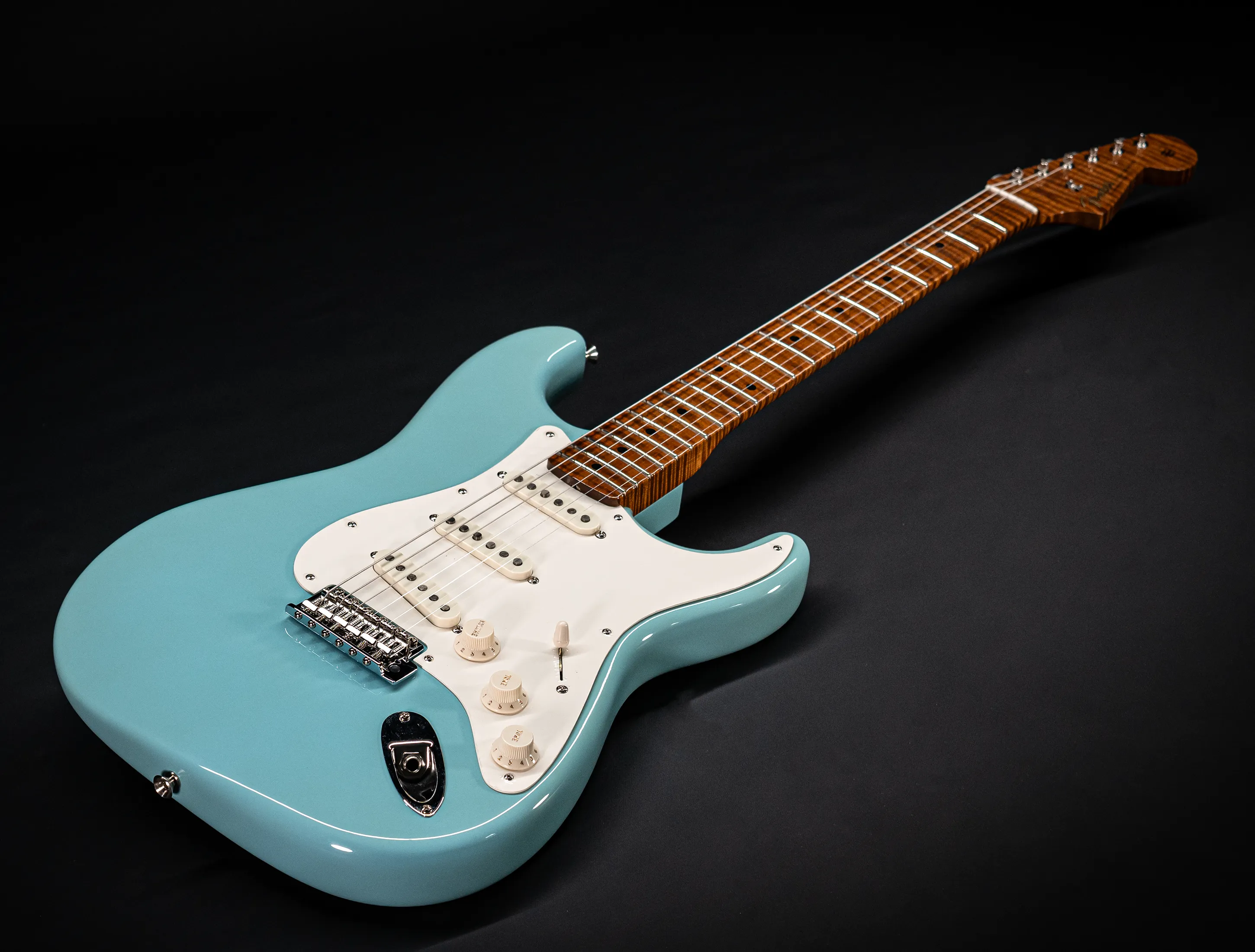 Fender 50`s Limited Stratocaster NOS Mastergrade roasted Flame AAAA Neck - Daphne Blue