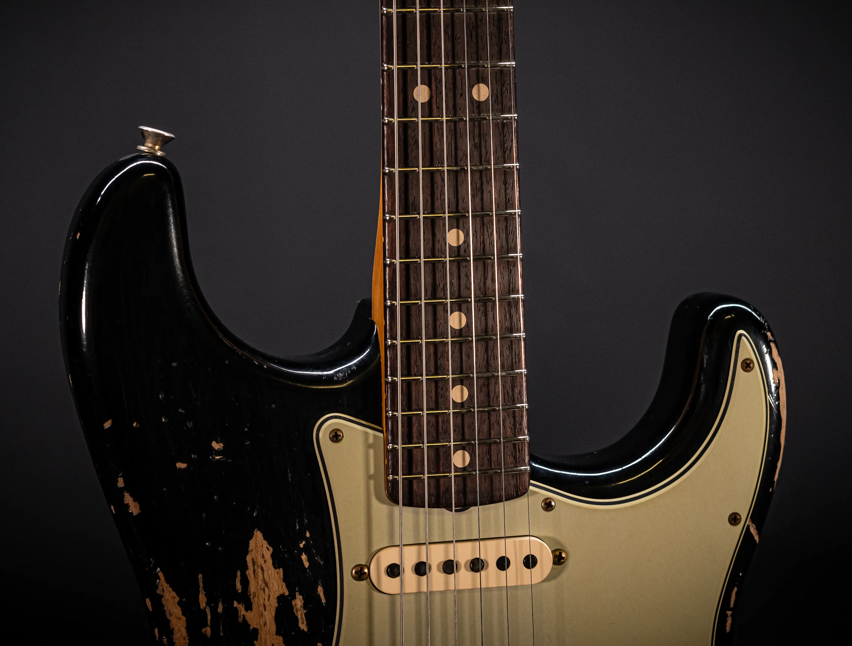 a172988Fender MBD Limited 1963 Hardtail Stratocaster Heavy Relic - Black Muikhaus-Hermann