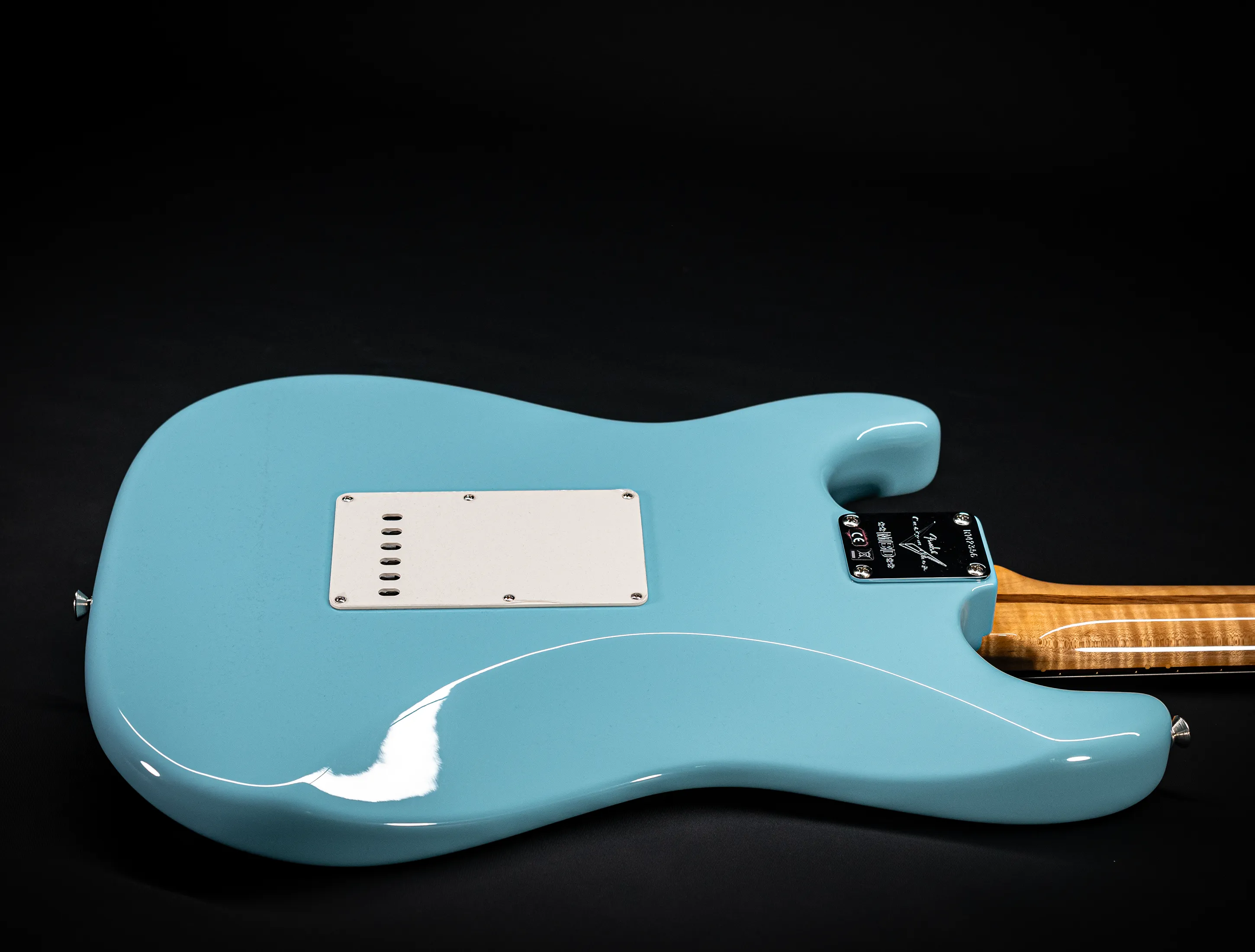 Fender MBD 1963 Stratocaster Prestige NOS flame Neck - Daphne Blue