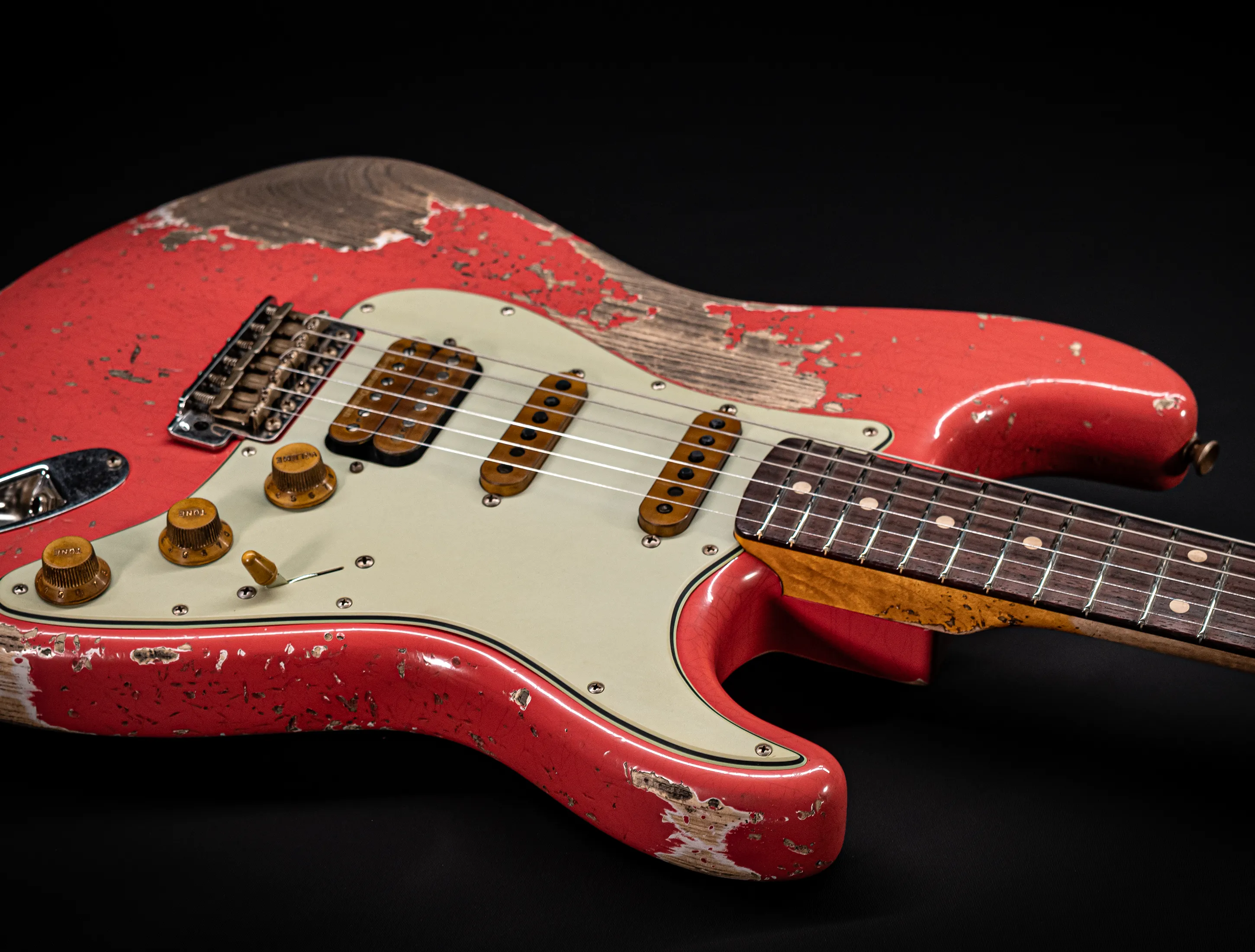 Fender MBD II 1962 Humbucker Stratocaster MIDAS Super Heavy Relic - ASH Body Fiesta Red