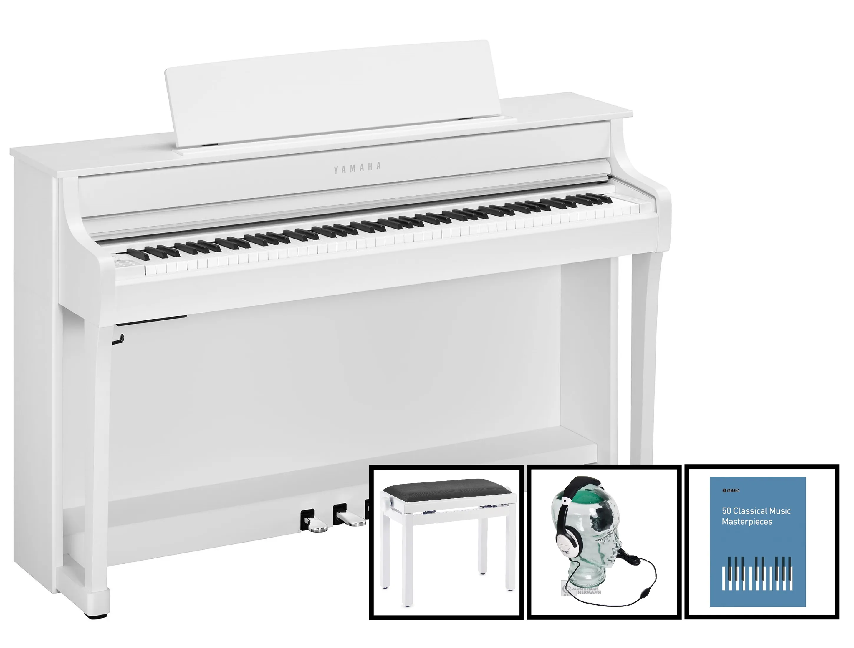 Yamaha CLP-845 WH Weiss matt Bundle Set