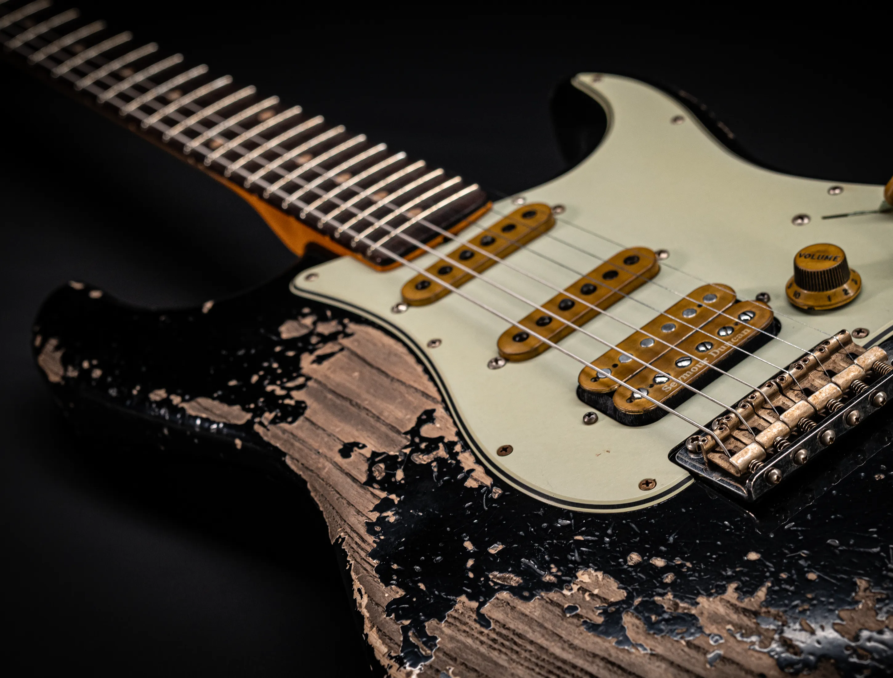 Fender MBD II 1962 Humbucker Stratocaster MIDAS Super Heavy Relic - ASH Body Black