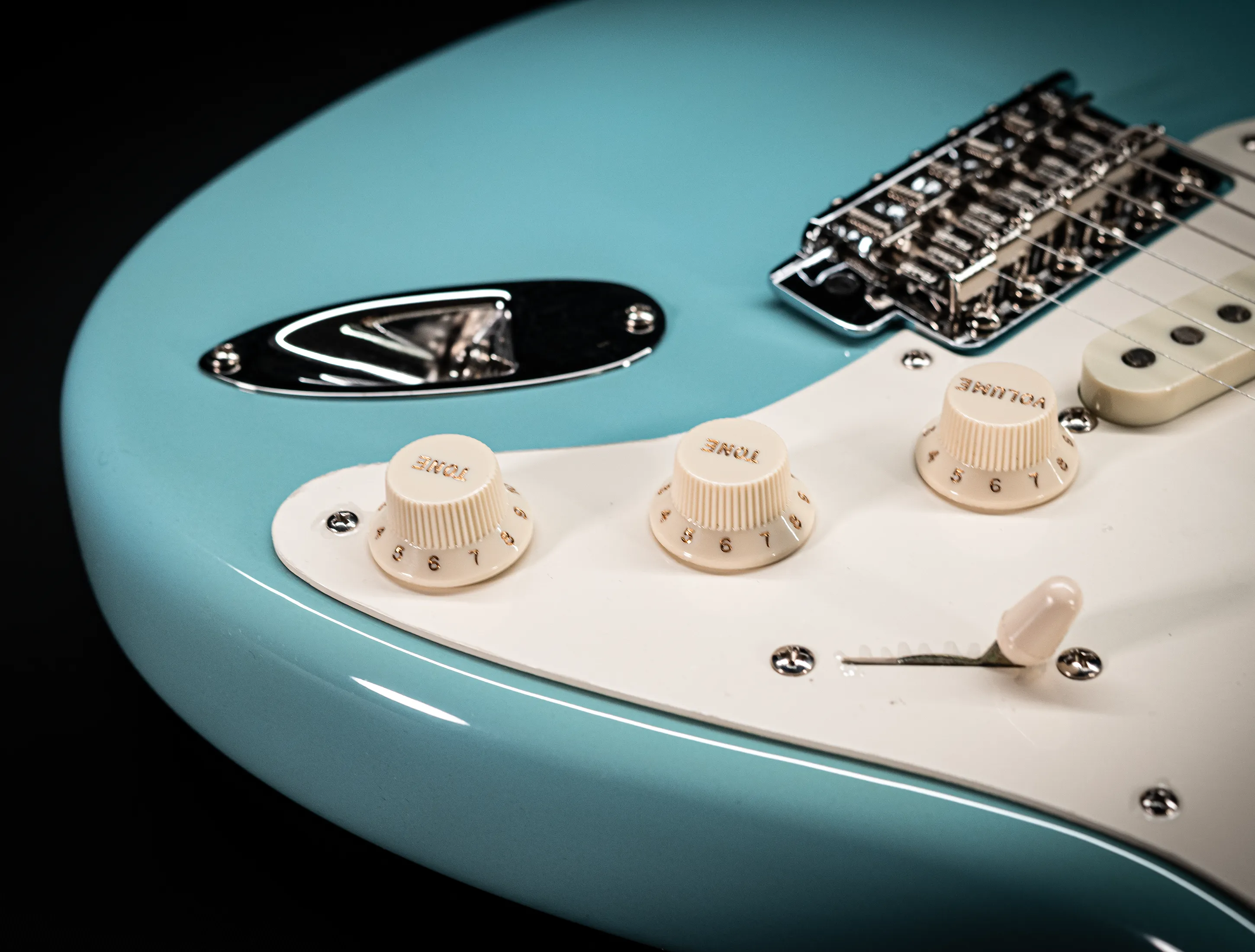 Fender 50`s Limited Stratocaster NOS Mastergrade roasted Flame AAAA Neck - Daphne Blue