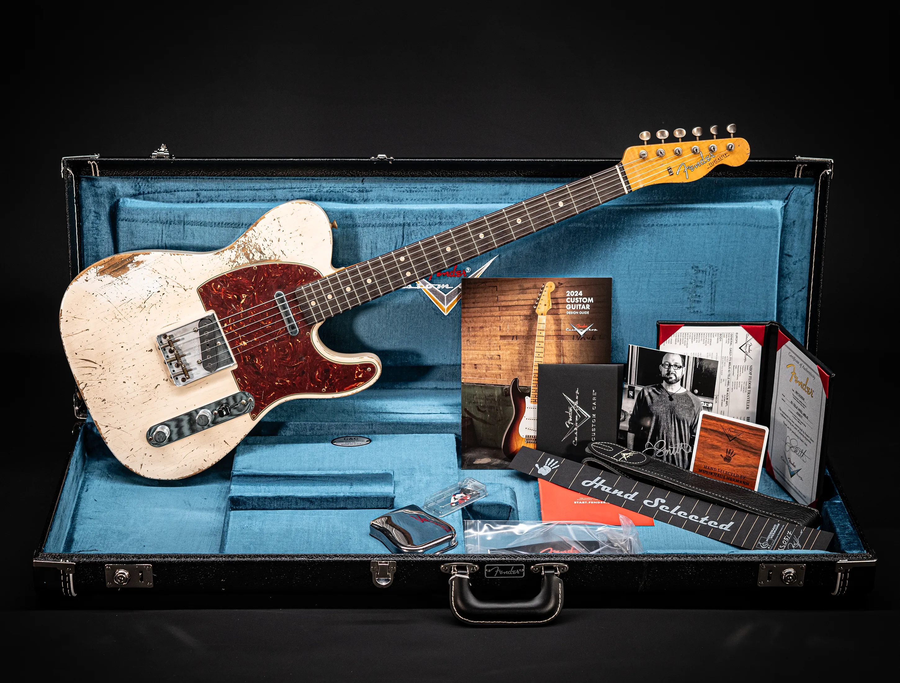 a162503 Fender Masterbuilt Jason Smith 1963 Telecaster Heavy Relic - Smoked Olympic White