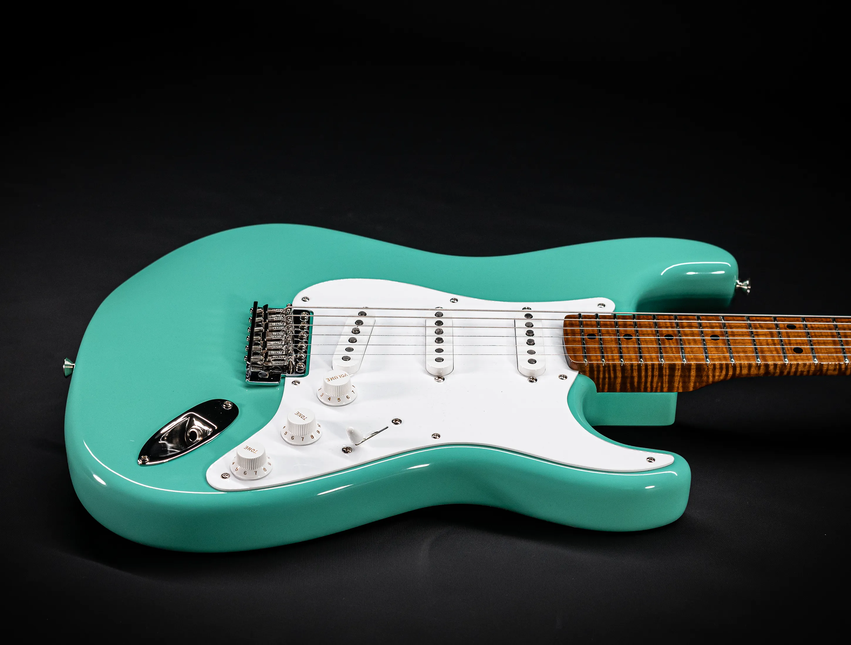 Fender 50`s Limited Stratocaster NOS Mastergrade roasted Flame AAAA Neck - Sea Foam Green