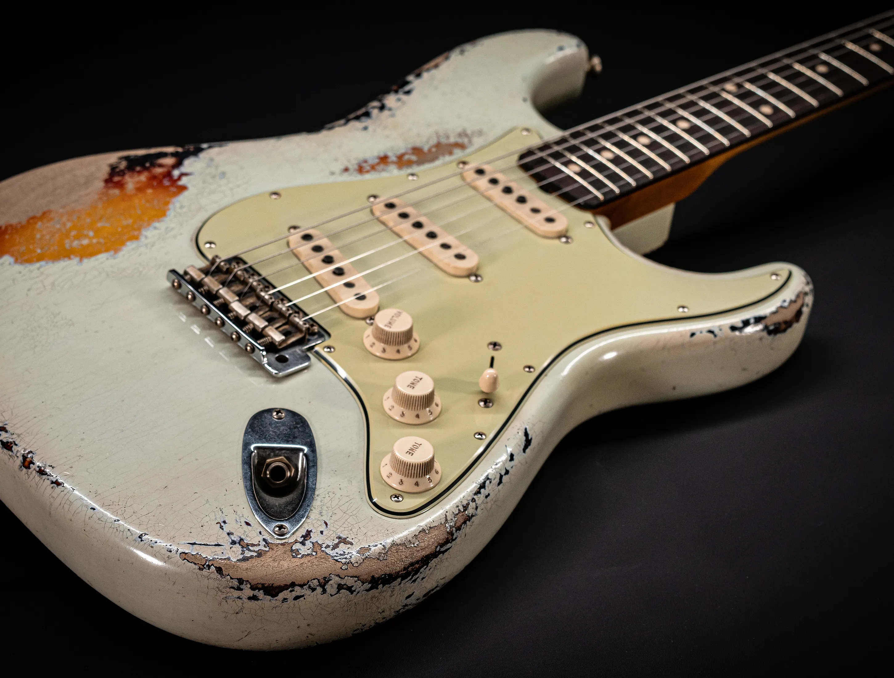 Fender Masterbuilt Paul Waller 1961 F-branded Ex Pin-Up Stratocaster Heavy Relic Sonic Blue over Sunburst