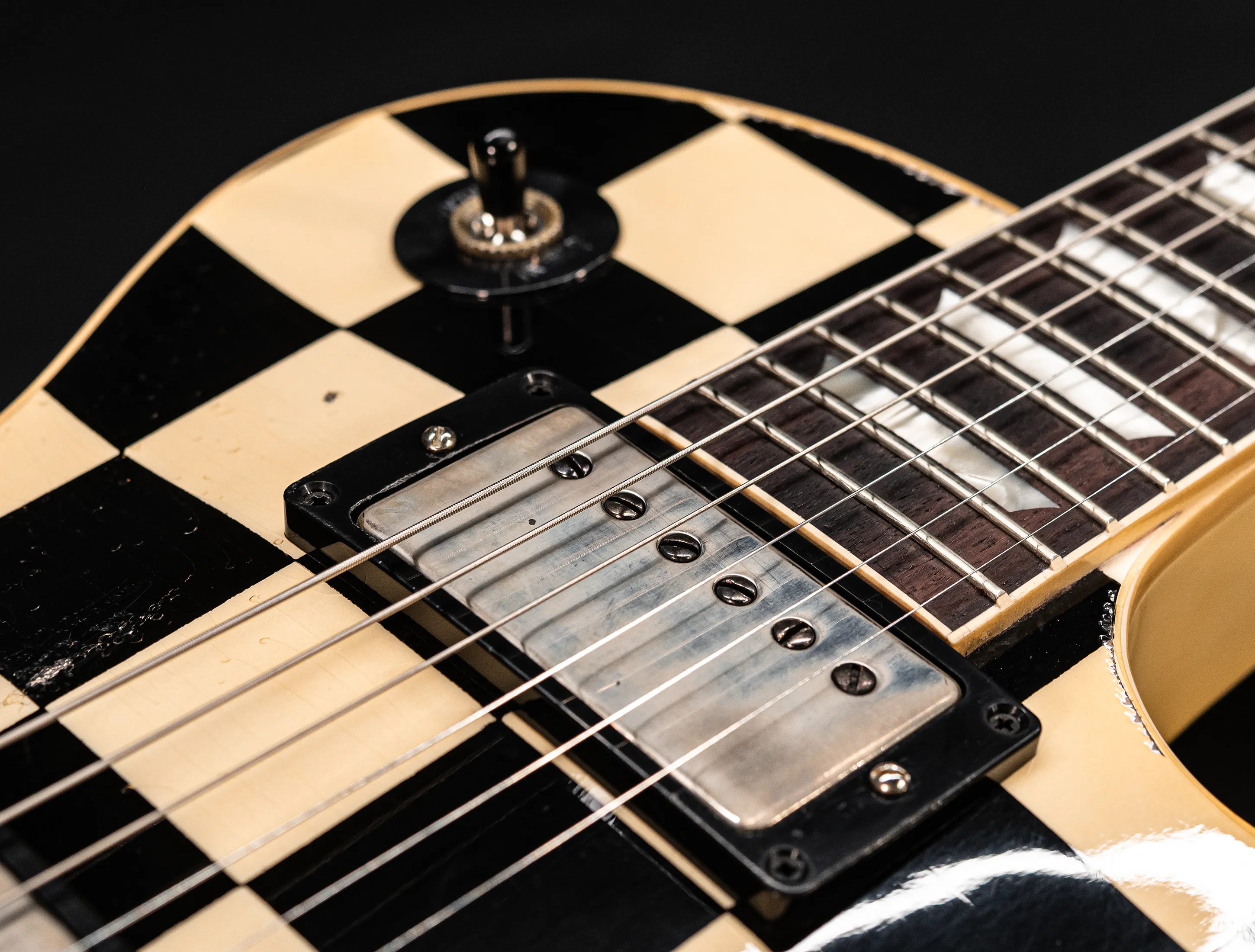 a162831 Gibson Les Paul 1958 Standard Murphy LAB Heavy Aged Black Checkerboard