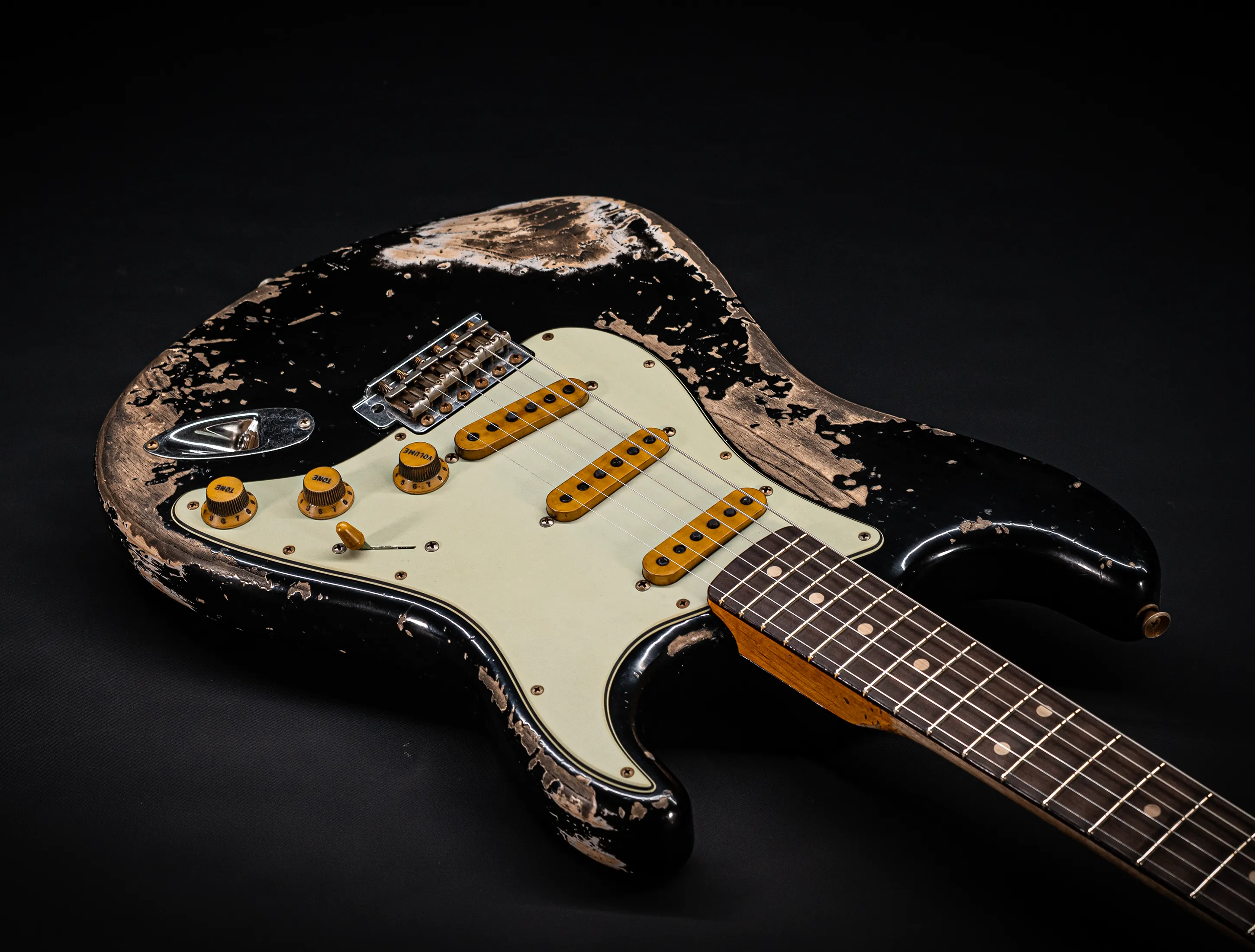 Fender MBD II 1962 Stratocaster MIDAS Super Heavy Relic - ASH Body Black
