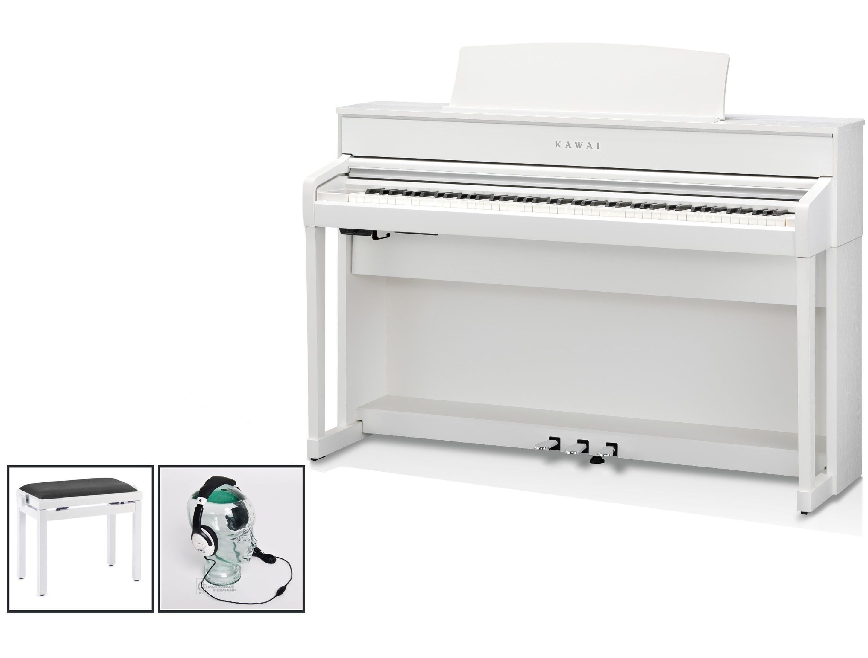 Kawai CA-701 W Weiss satiniert - Bundle Set Kawai CA-701 W Weiss satiniert - Bundle Set